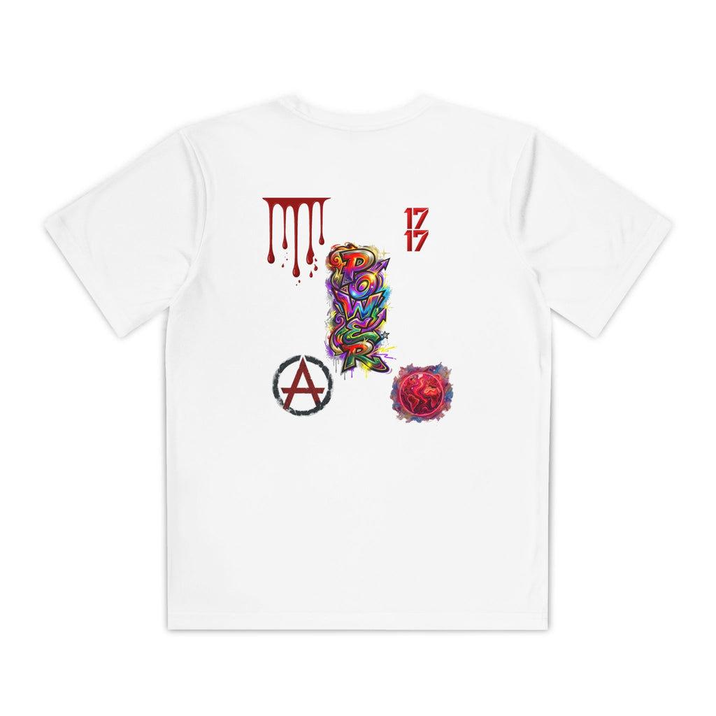 Youth Competitor Tee — Colorful Graffiti Anarchy Graphic T-Shirt