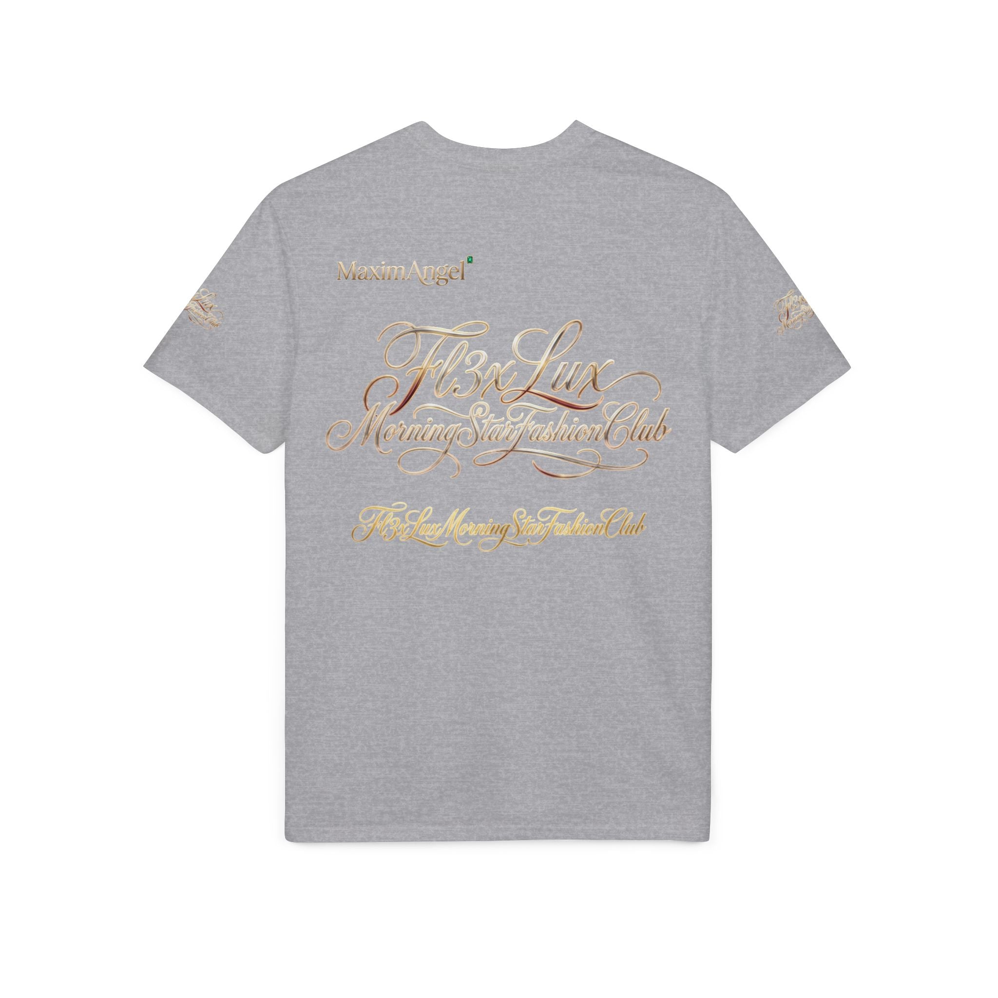 Luxury Gold Script Performance T-Shirt — F3xLux Morning Stay Fashion Club Design