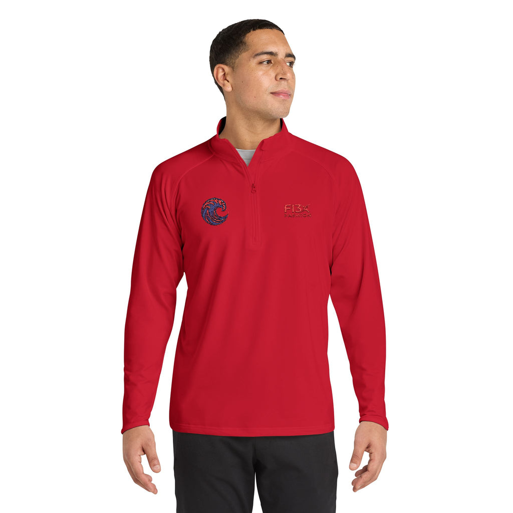 Embroidered Men's Quarter-Zip Pullover — FISX Racing Logo