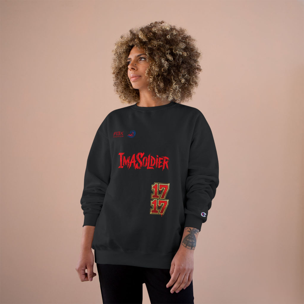 Soldier Graphic Sweatshirt — “I’ma Soldier” Red Streetwear Crewneck