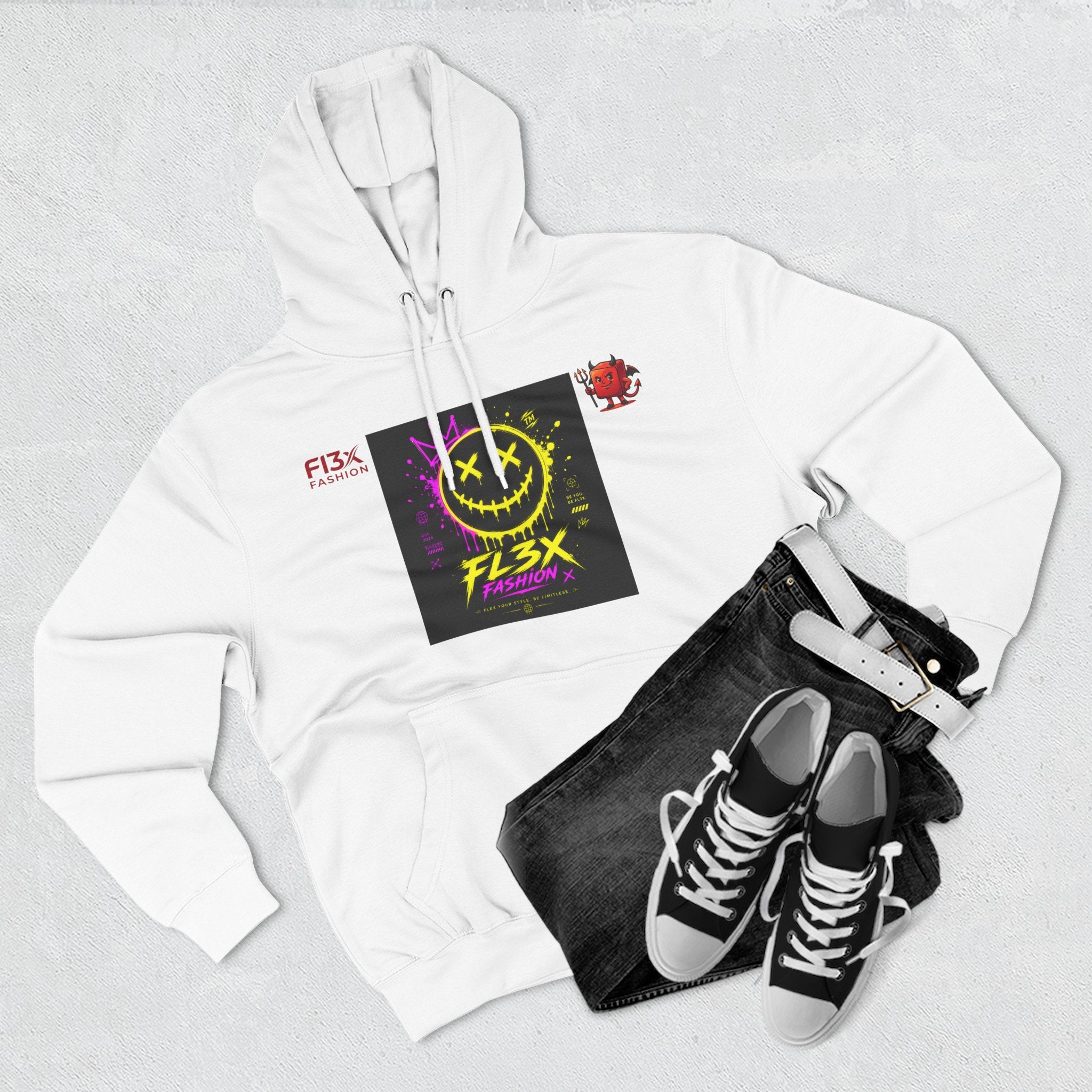 Smiley Neon Graphic Hoodie — FL3X Fashion Streetwear