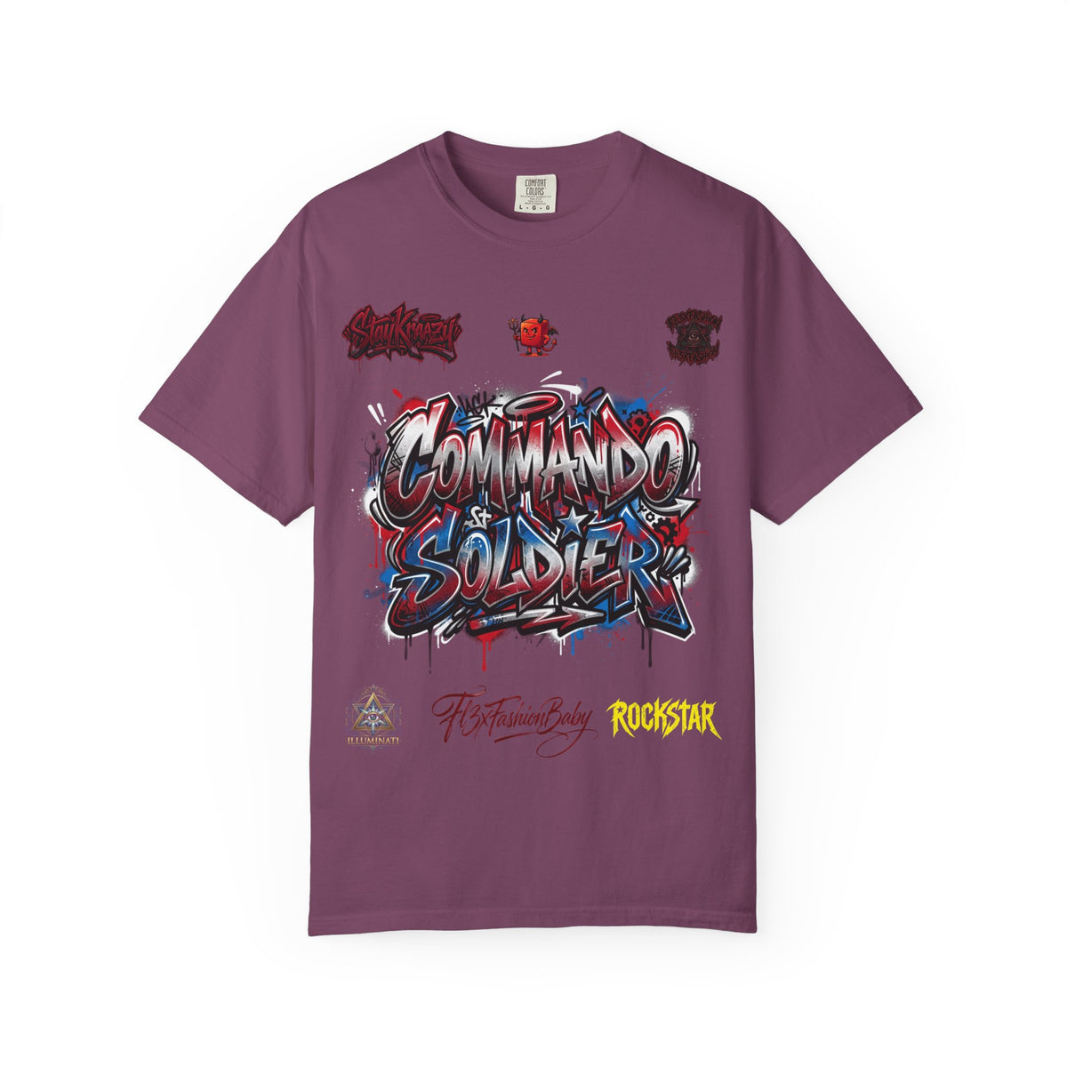 Commando Soldier Graphic T-Shirt — Streetwear Graffiti Design