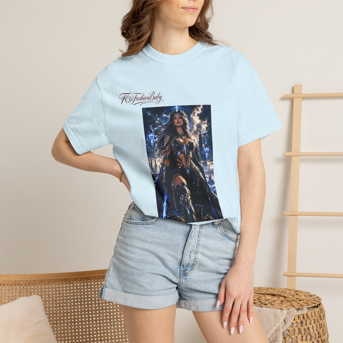 Fantasy Warrior Graphic T-Shirt — "FB7FashionBaby" Logo Tee