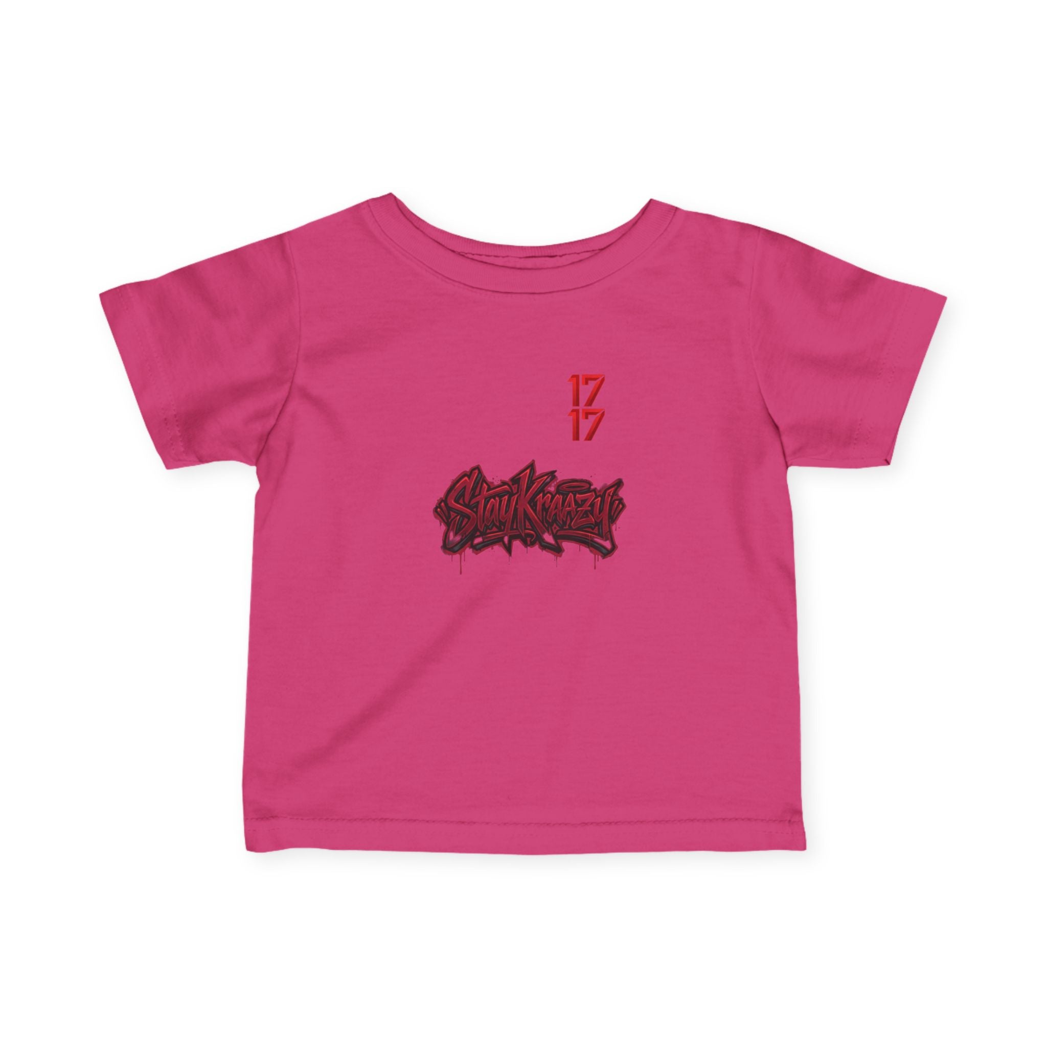 Infant Tee — Red Graffiti "17/17" Street Style Baby Shirt