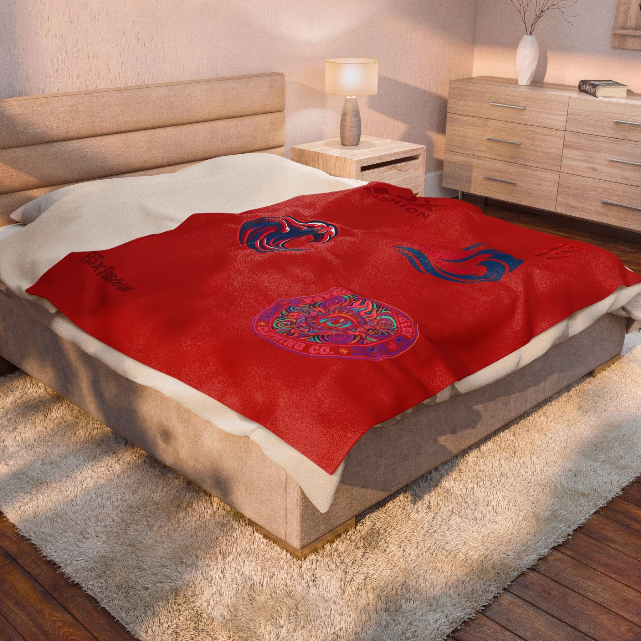 Plush Blanket - Psychedelic Wave Velveteen Throw