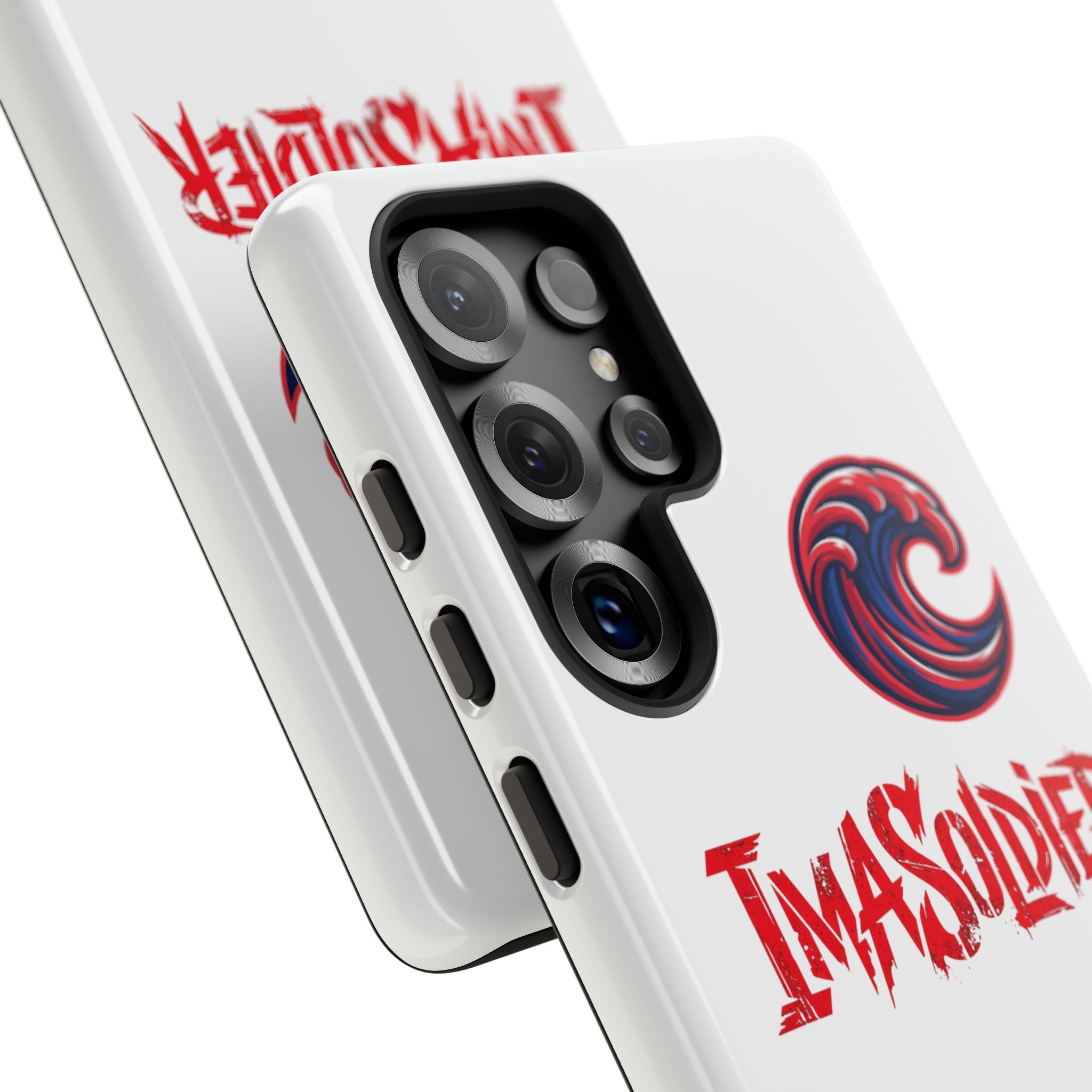 Phone Case — 'ImaSoldier' Red Wave Protective Hard Case