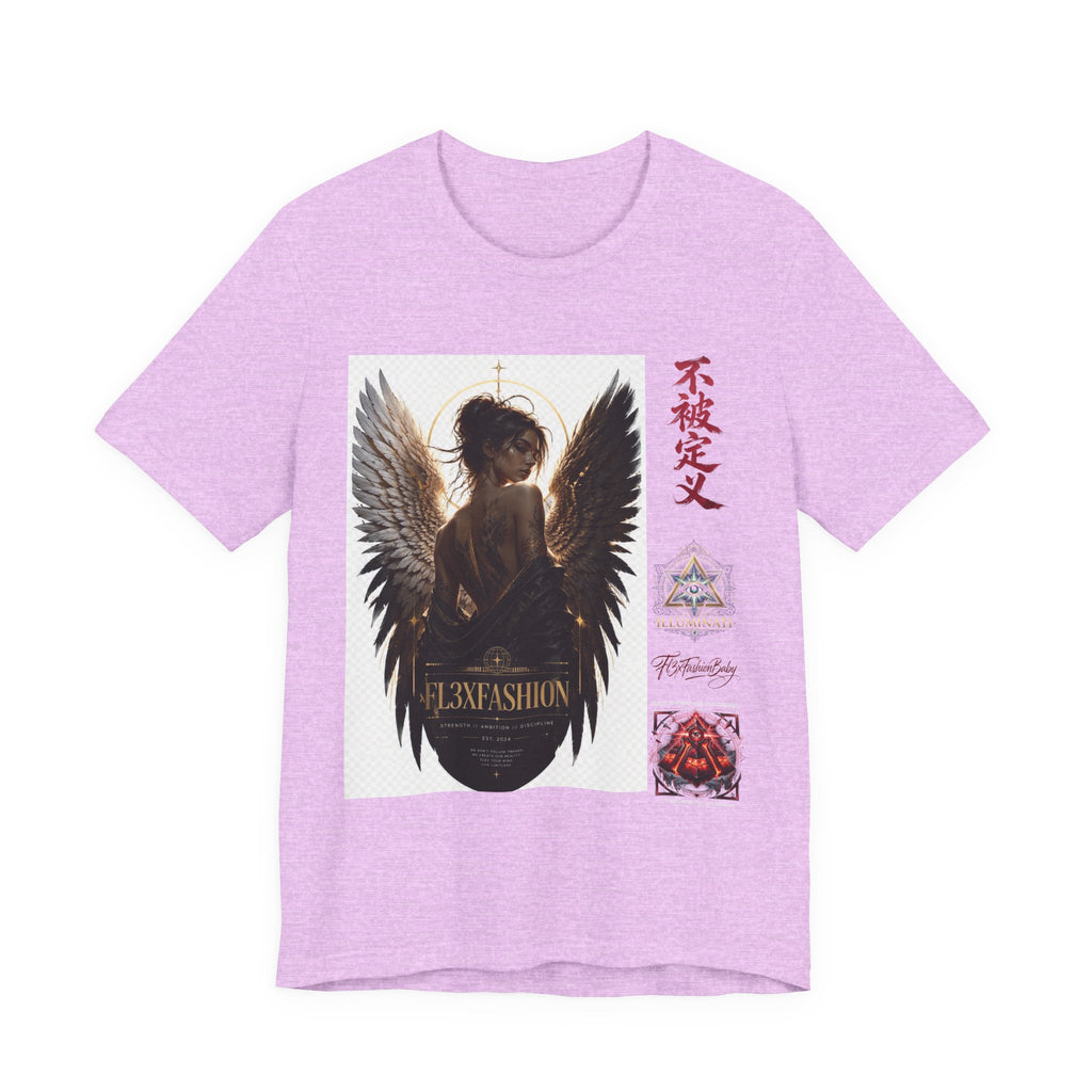 Angel Wings Graphic Tee — '不被定义' Asian-Inspired Dark Angel T-Shirt