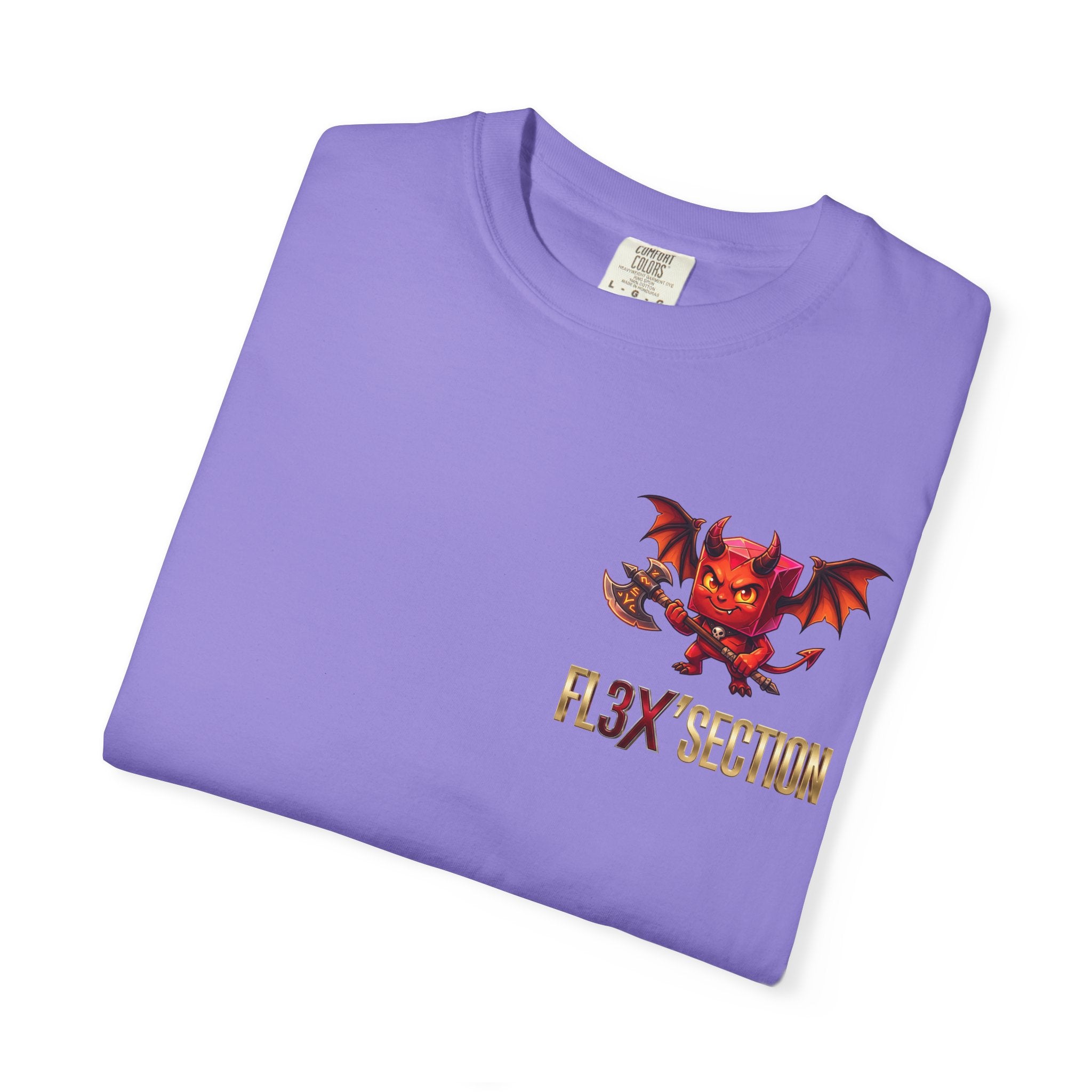 Devil Mascot T-Shirt — 'F13X Fashion' Graphic Tee (Front Chest & Back Print)