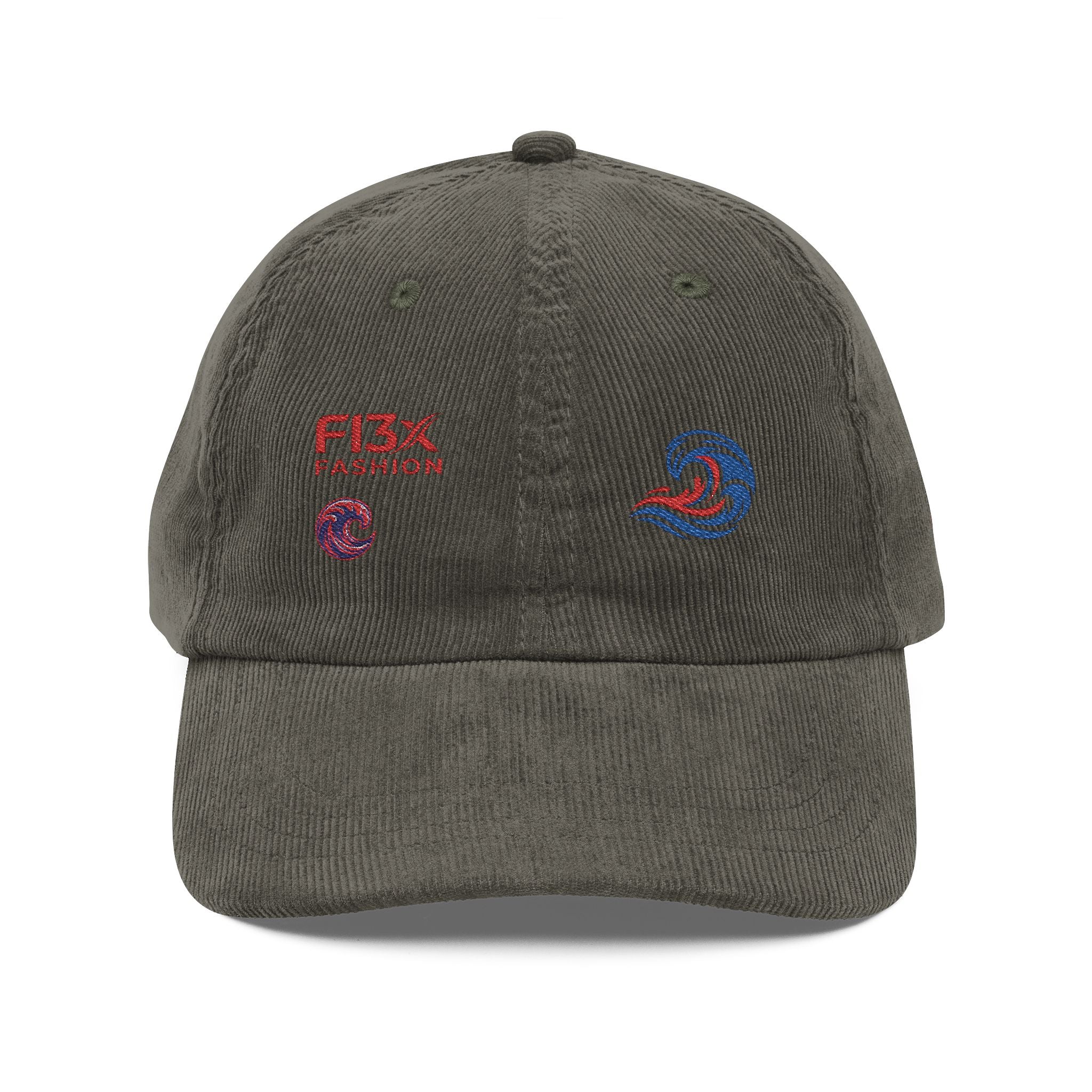 Vintage Corduroy Embroidered Cap — Retro Washed Baseball Hat
