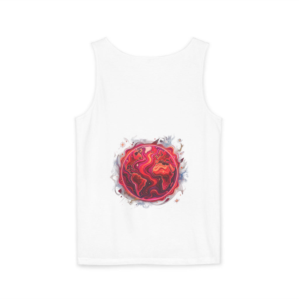 Red Planet Graphic Tank Top — '17/17' Streetwear Planet Design