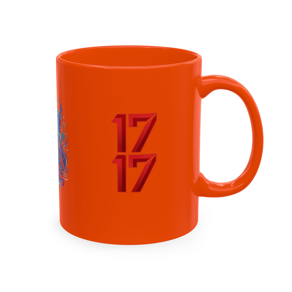 Ceramic Mug — Mystic Third Eye Pyramid Design with 7/17 Red Numerals