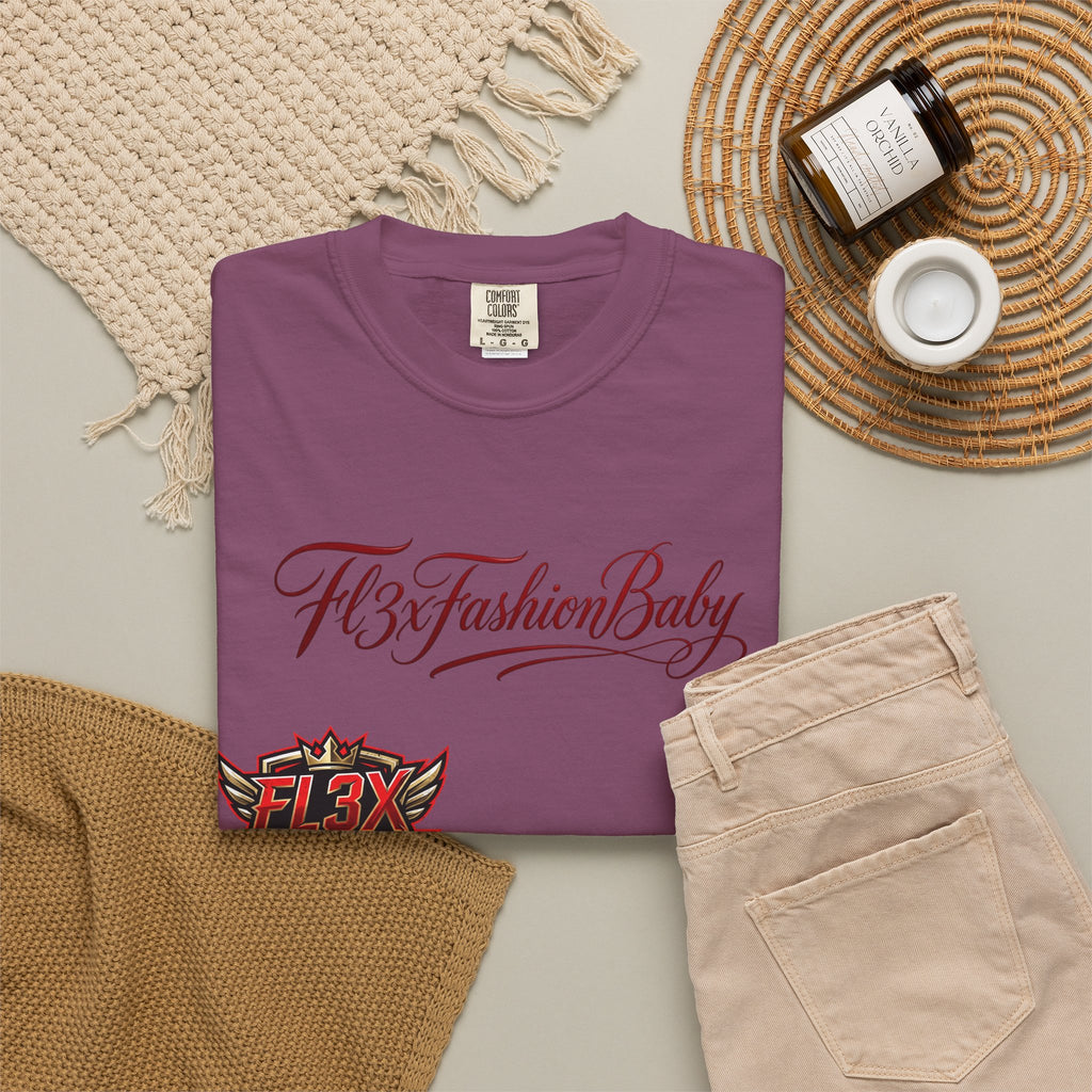 Artistic Floral Portrait T-Shirt — 'Fl3xFashionBaby' Graphic Tee