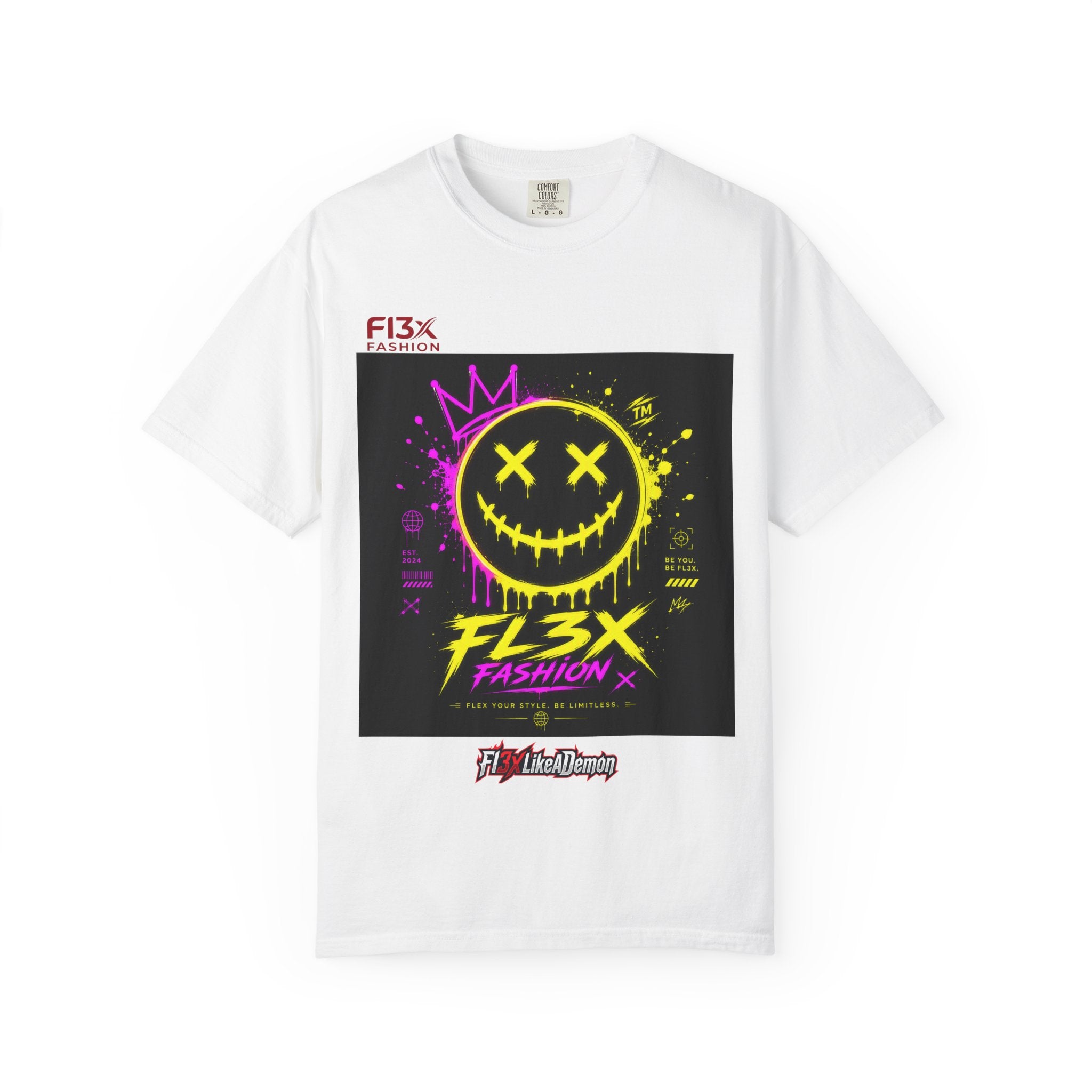 Graphic Tee — Neon Graffiti Smiley "FL3X Fashion"
