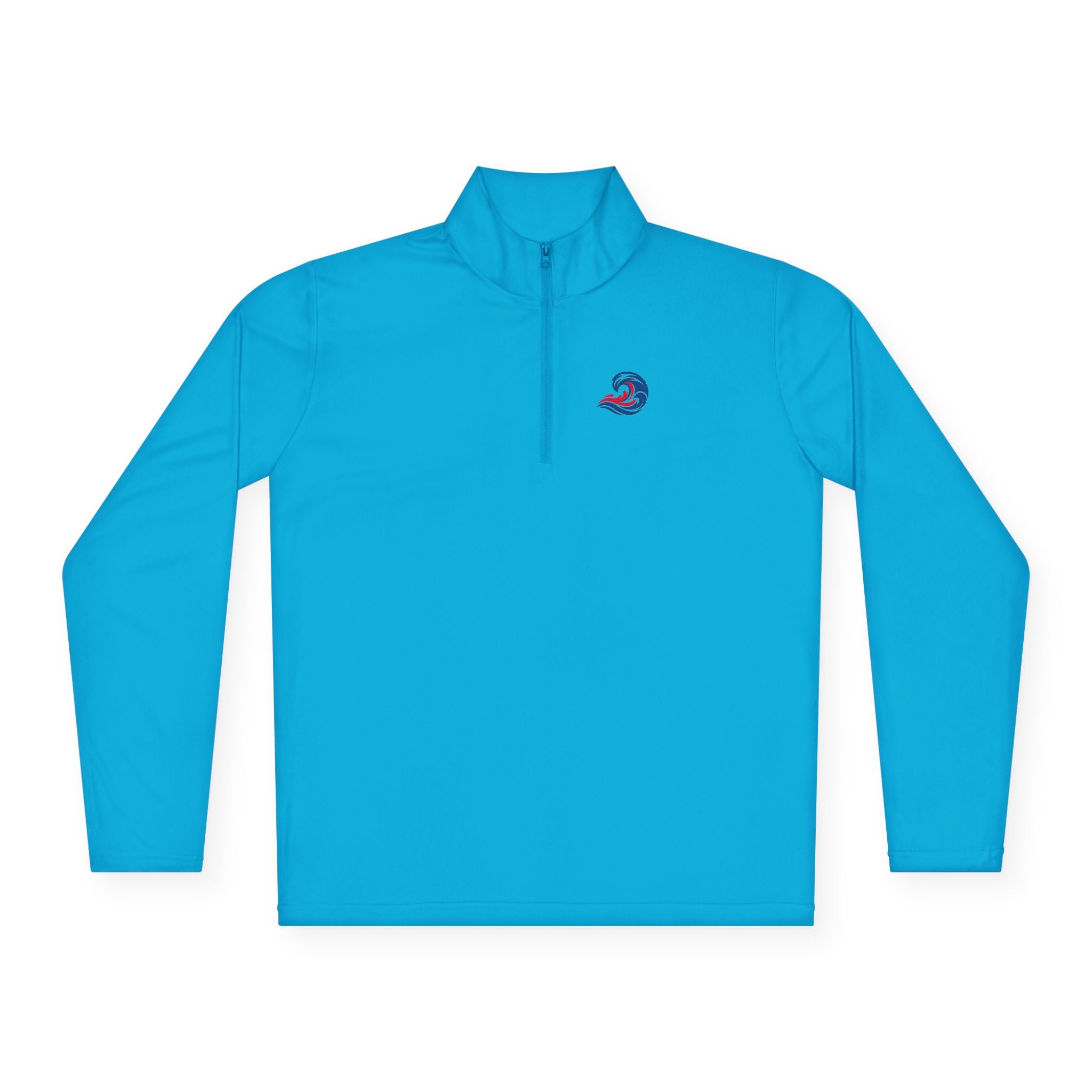 Quarter-Zip Pullover — Coastal Wave Logo Pullover with Back Graphic