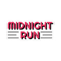 Midnight Run Kiss-Cut Sticker — Retro Neon Typography Decal for Laptops & Water Bottles