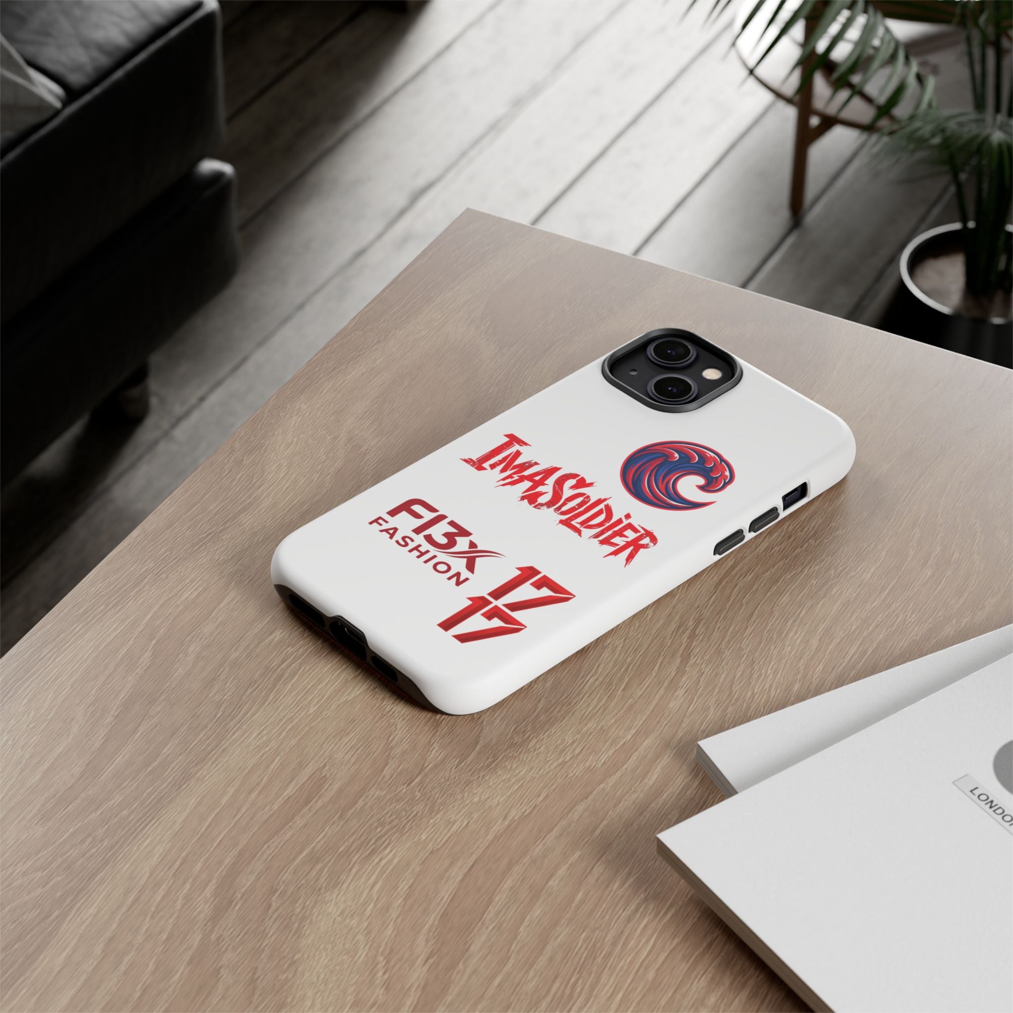 Phone Case — 'ImaSoldier' Red Wave Protective Hard Case