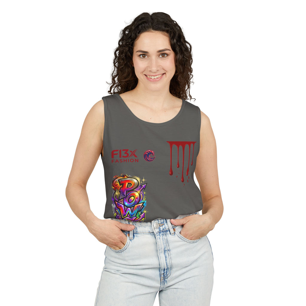 Graphic Tank Top — Colorful Street Art & Drip Logo Design