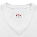 Women's V-Neck Tee — 'F13x Fashion' Floral Logo & Devil Graphic
