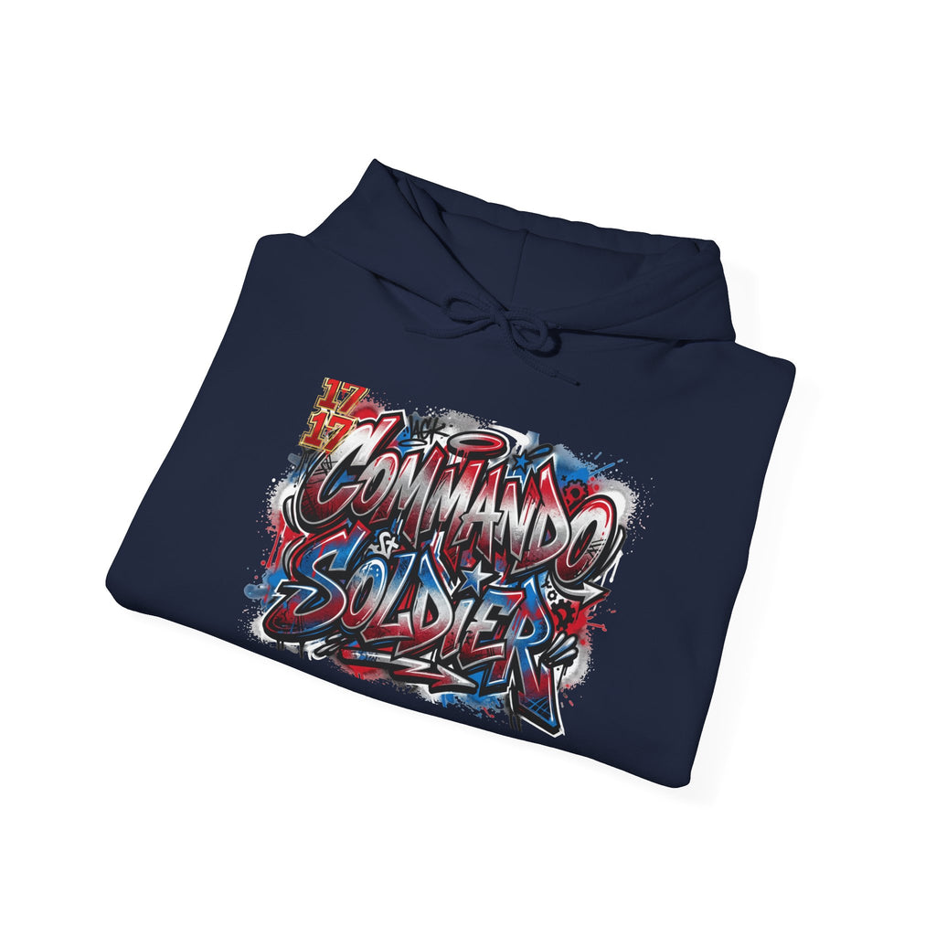 Commander Soldiers Hoodie — Urban Graffiti Military Tribute Sweatshirt