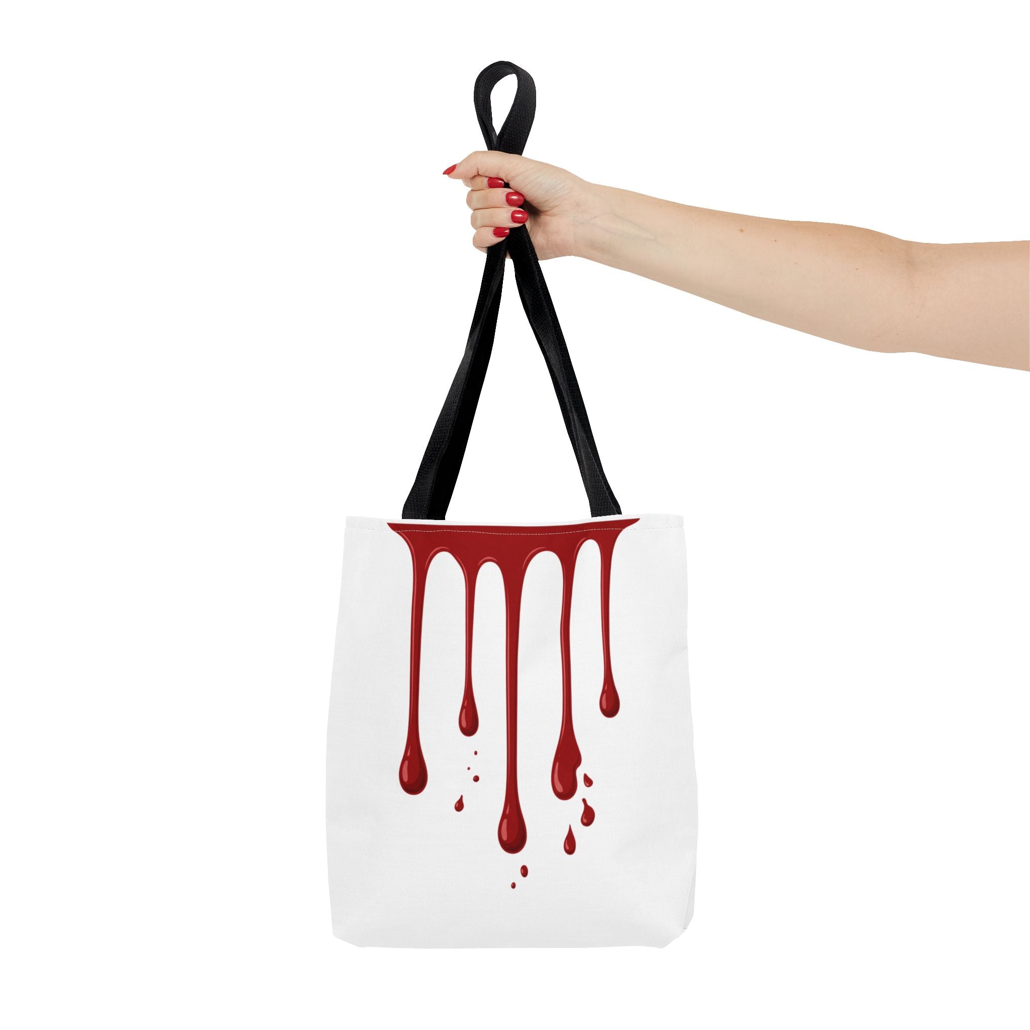 Dripping Blood Graphic Tote Bag — Red Horror Aesthetic Tote