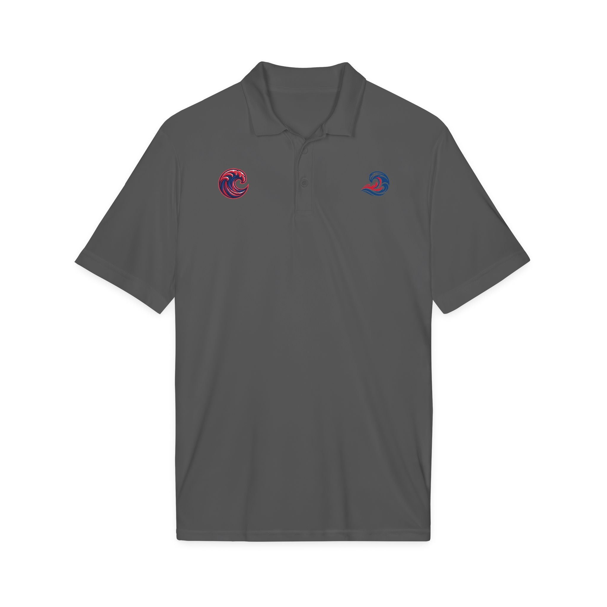 Embroidered Wave Logo Polo Shirt — Breathable Performance Golf & Work Polo