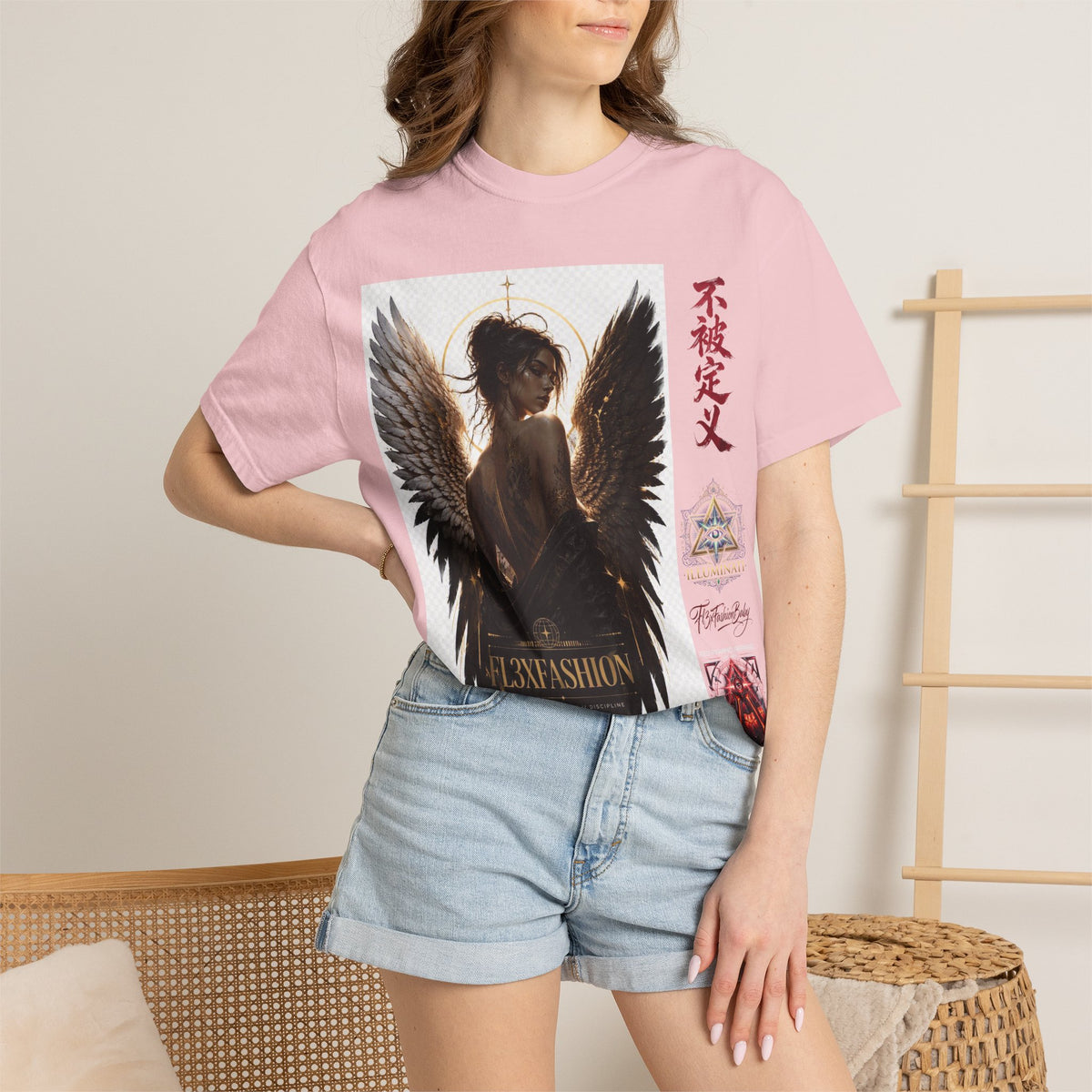 Angel Wings Graphic Tee — "FL3XFASHION" Gothic Streetwear T-Shirt