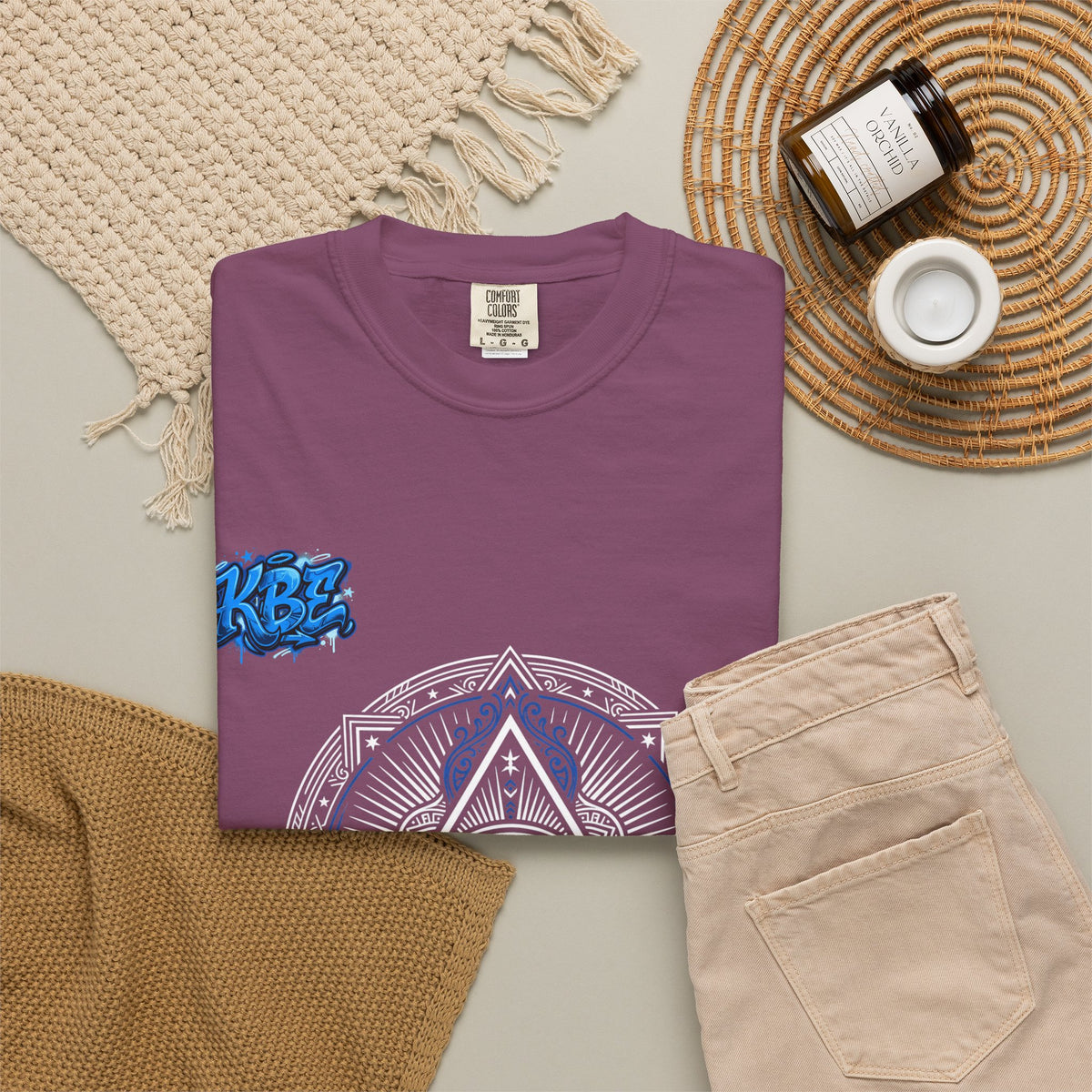 T-Shirt — Blue Geometric Mandala Bandana Graphic