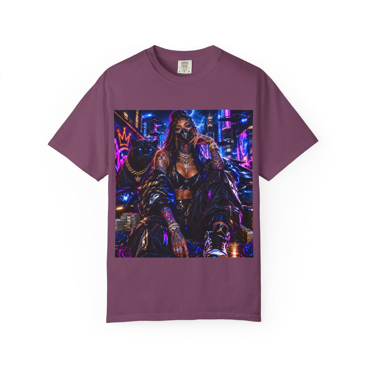 Cyberpunk Streetwear T-Shirt — "Fl3x Fashion Omertà" Graphic