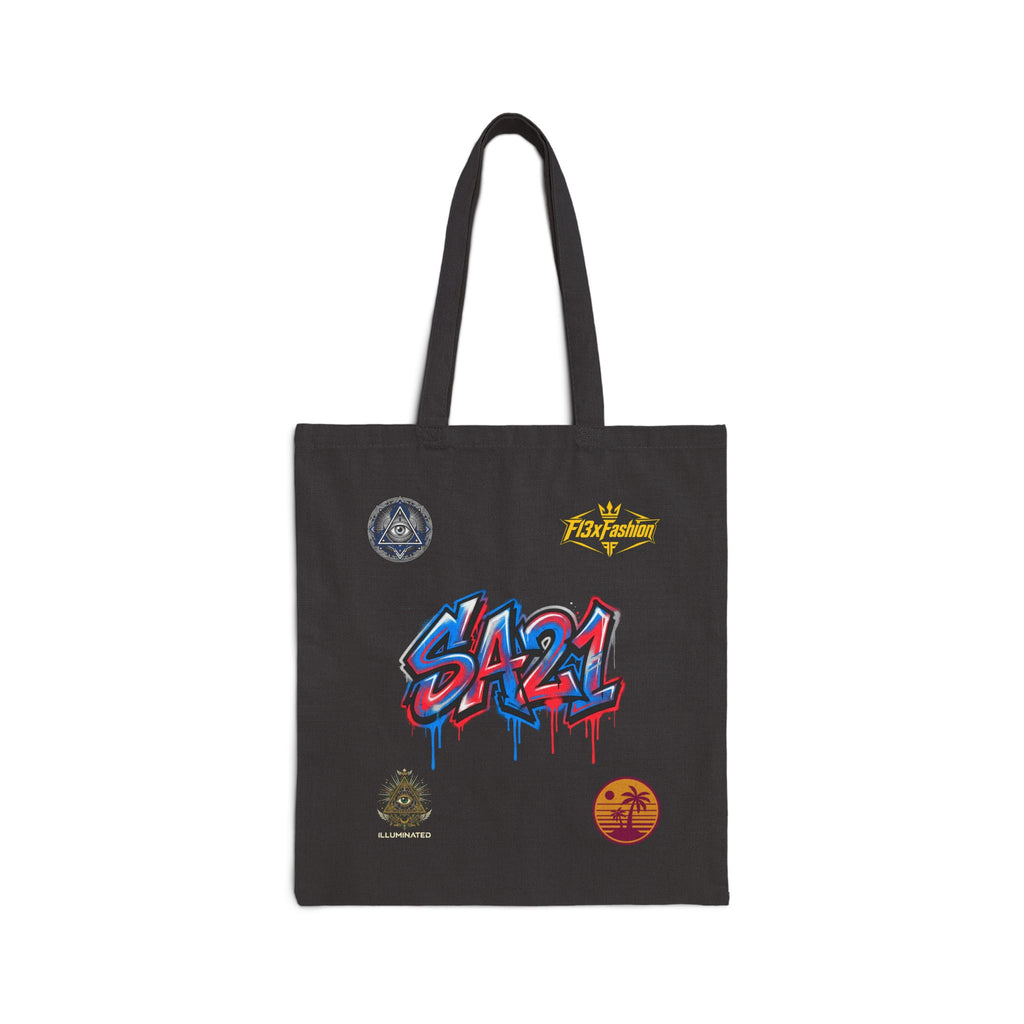 Canvas Tote Bag — Graffiti 'SA21' Street Art Print