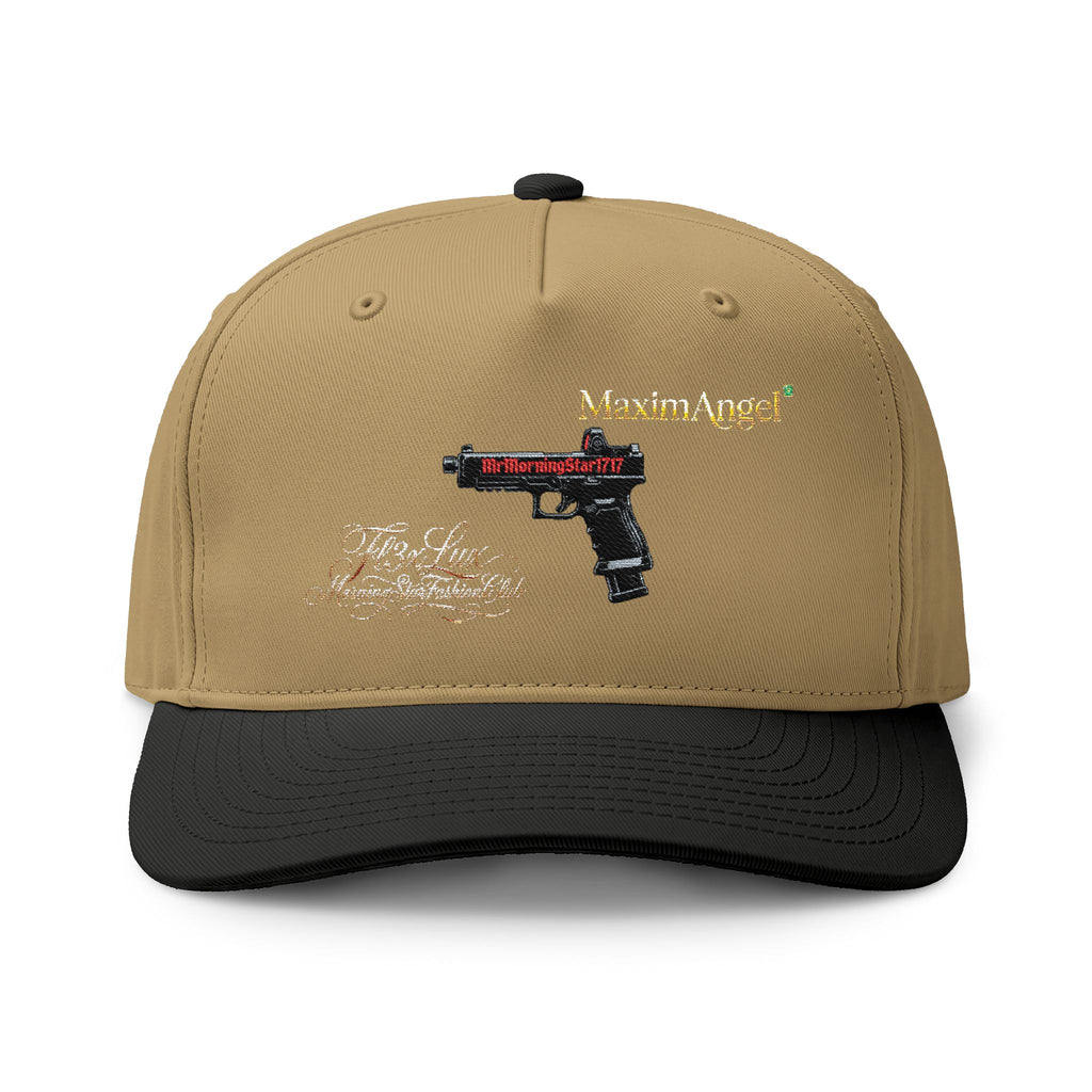 Two-Tone Cap — Embroidered Handgun Graphic "Marine Angel" Trucker Hat