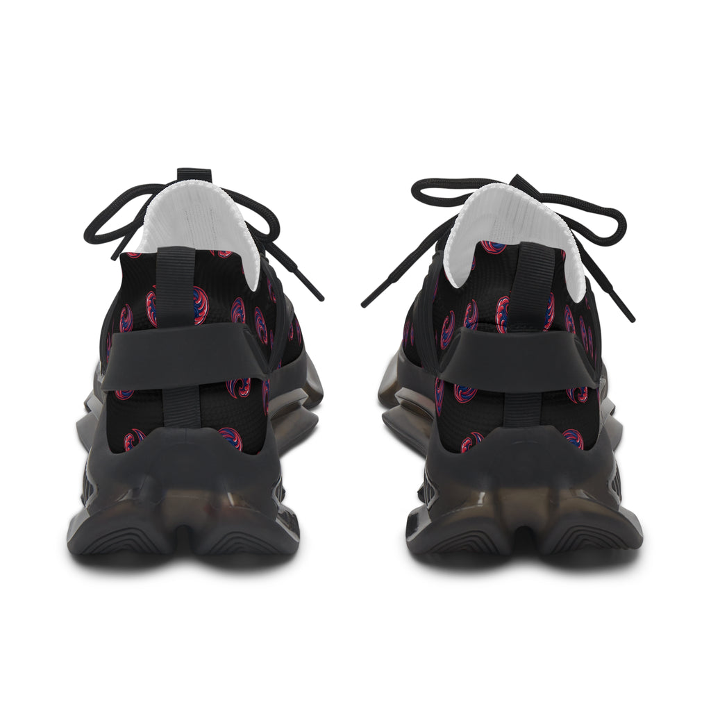 Women's Mesh Sneakers - Black Swirl Pattern Athletic Shoes
