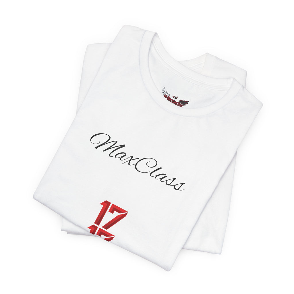 MaxClass '17' Graphic Tee — Minimal Script Logo T-Shirt