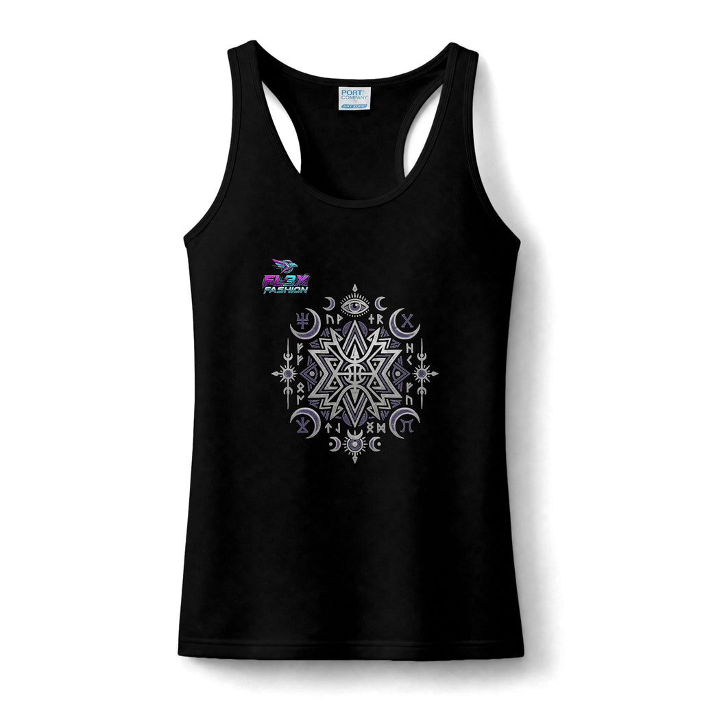 Women's Performance Tank — Celestial Mandala Graphic Racerback Tank Top