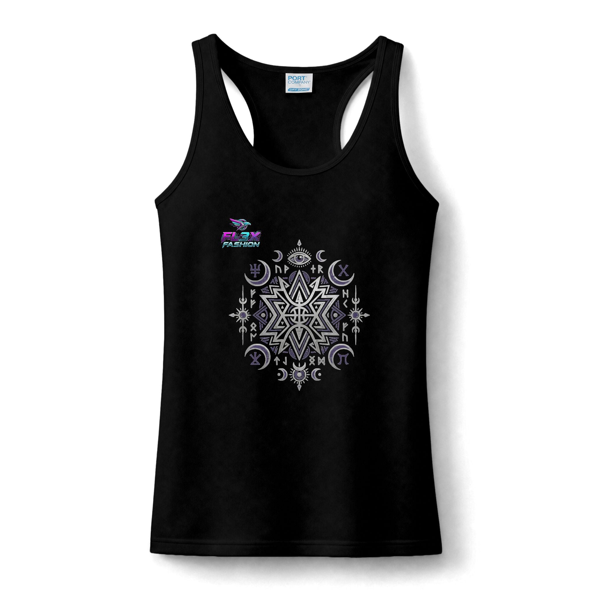 Women's Performance Tank — Celestial Mandala Graphic Racerback Tank Top