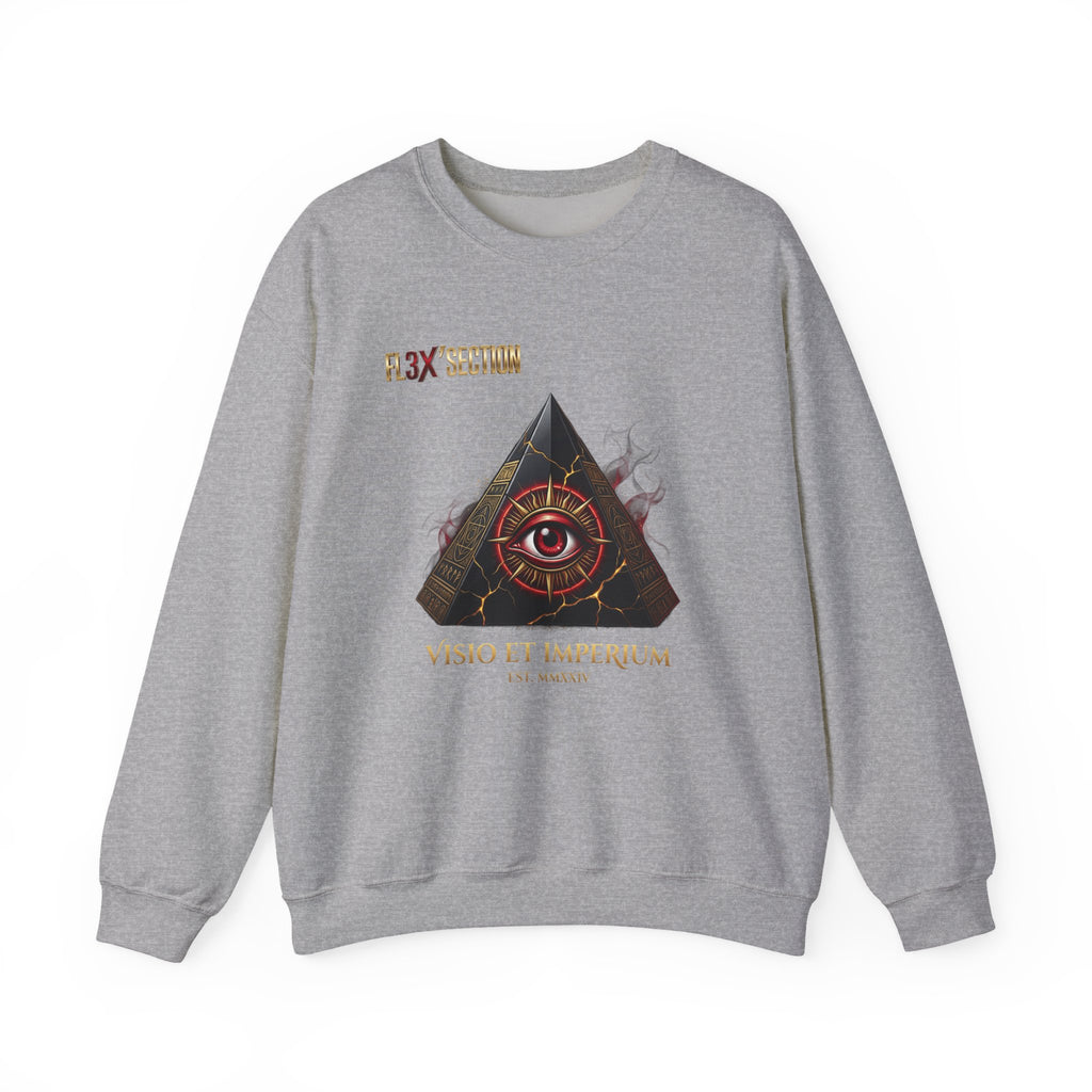 All-Seeing Eye Pyramid Sweatshirt — "Visio Et Imperium" Graphic Crewneck