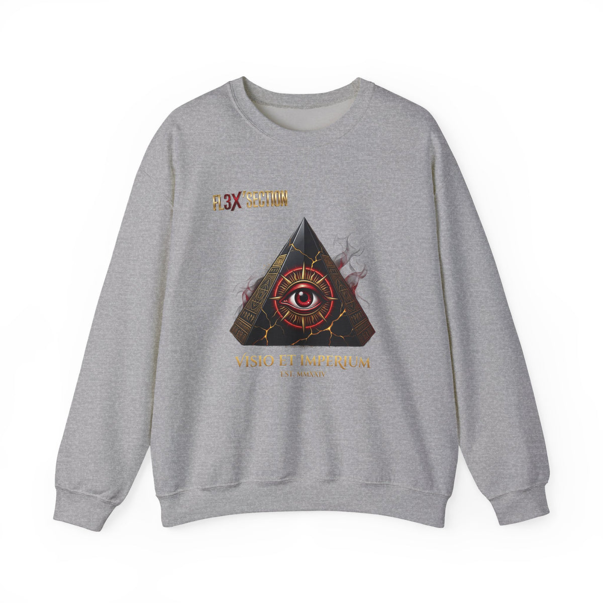 All-Seeing Eye Pyramid Sweatshirt — "Visio Et Imperium" Graphic Crewneck