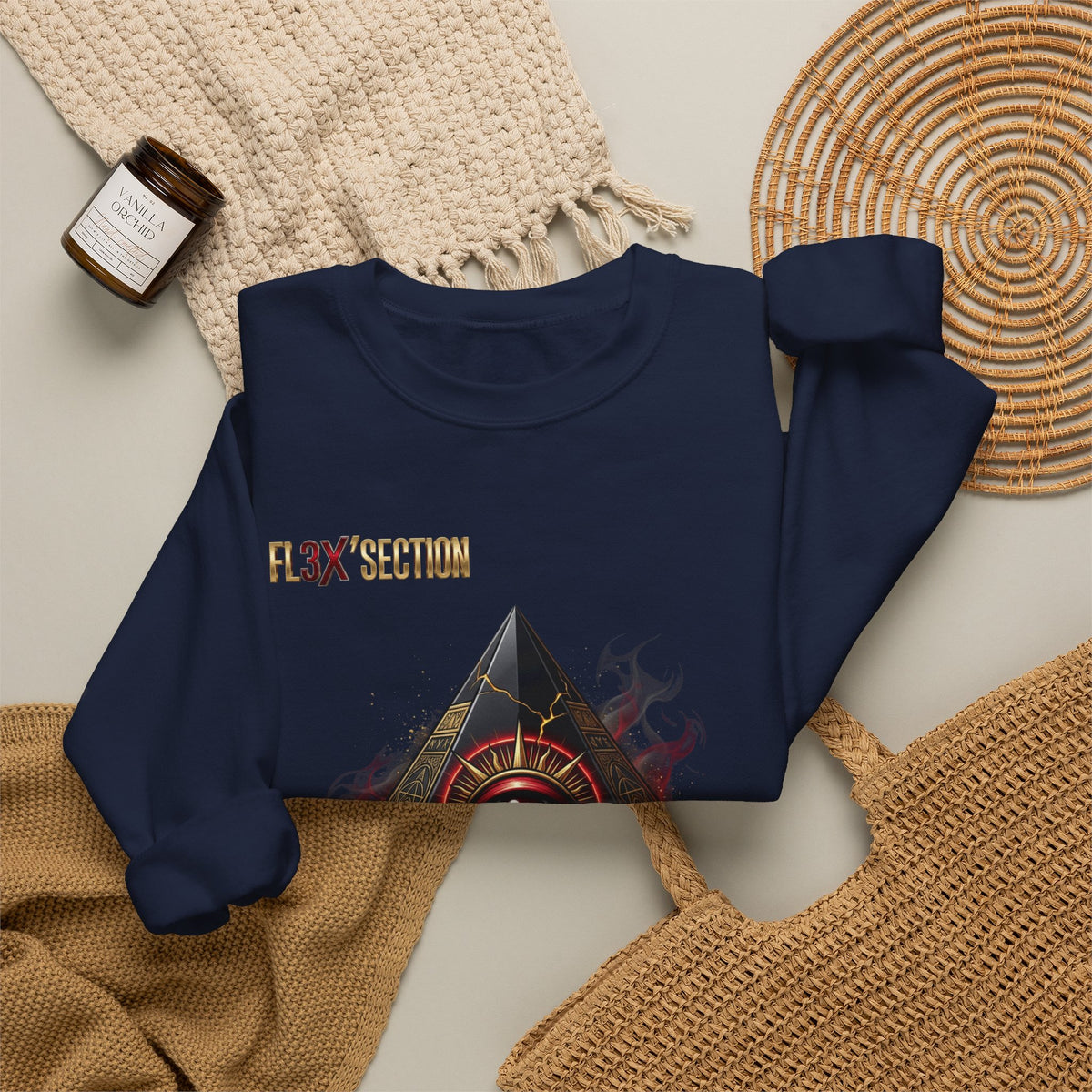 All-Seeing Eye Pyramid Sweatshirt — "Visio Et Imperium" Graphic Crewneck