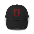 Distressed Black Cap with Red Drip Graphic – Gothic Blood Drip Hat