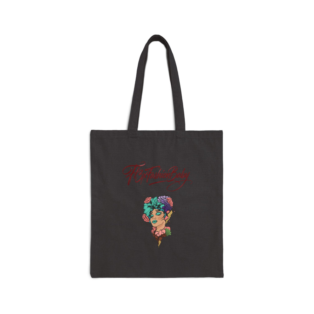 The Fashion Baby Cotton Tote Bag — Illustrated Vintage Portrait Canvas Tote