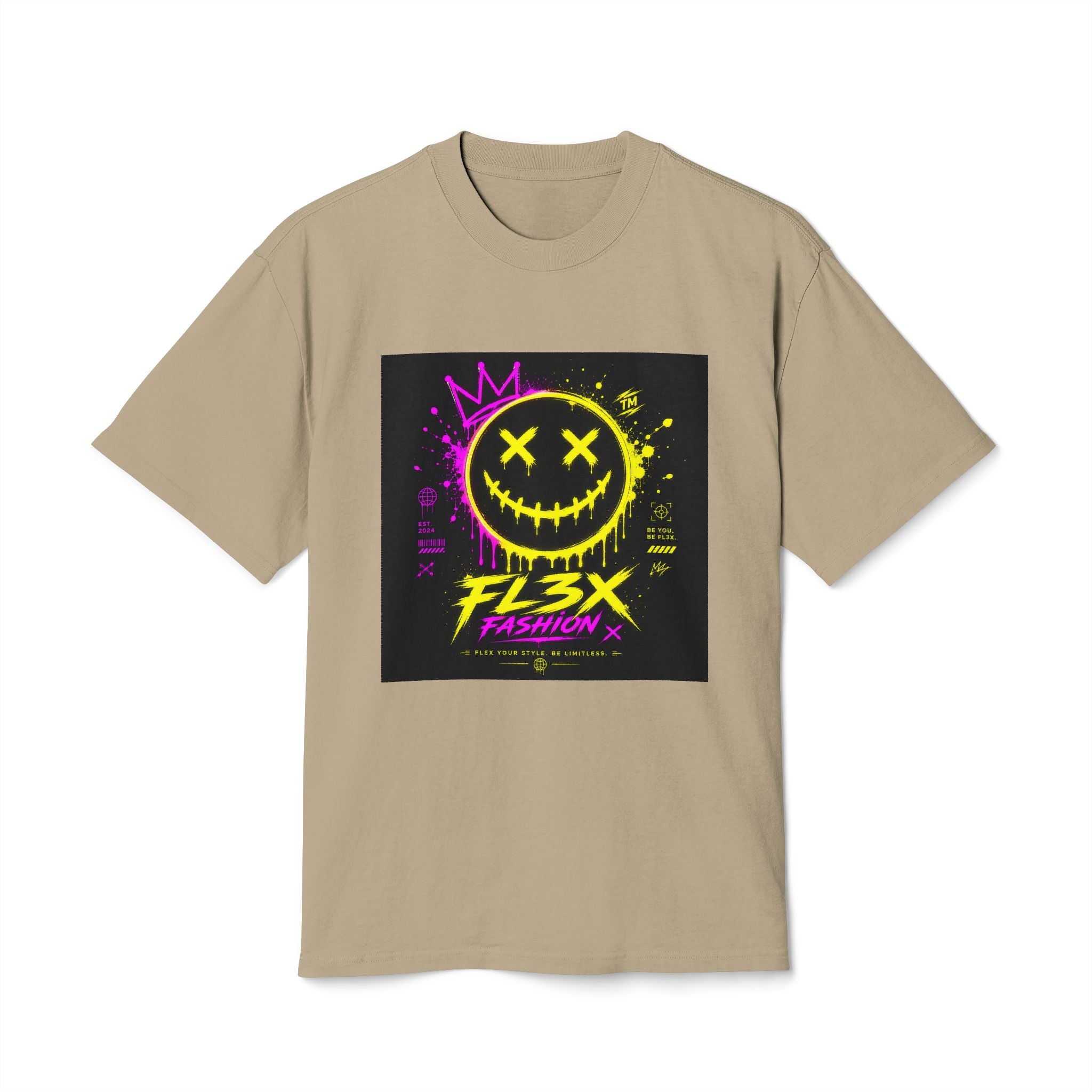 Smiley Streetwear Tee — Neon Crown F13x Fashion Graphic
