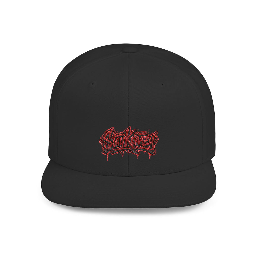 Snapback Hat — Red Graffiti Logo Flat Bill Cap