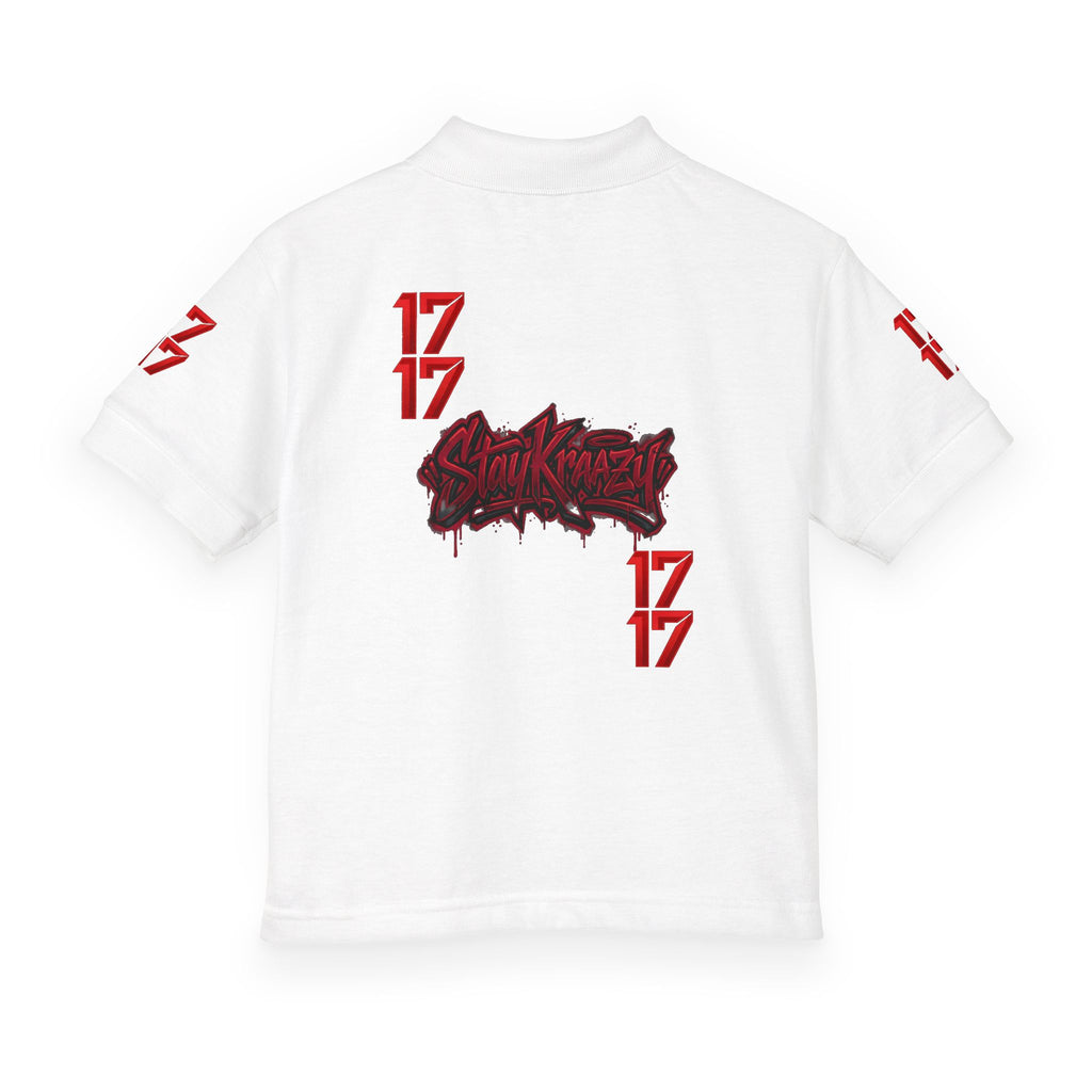 Youth Polo — Red 17 Graphic School Spirit Polo