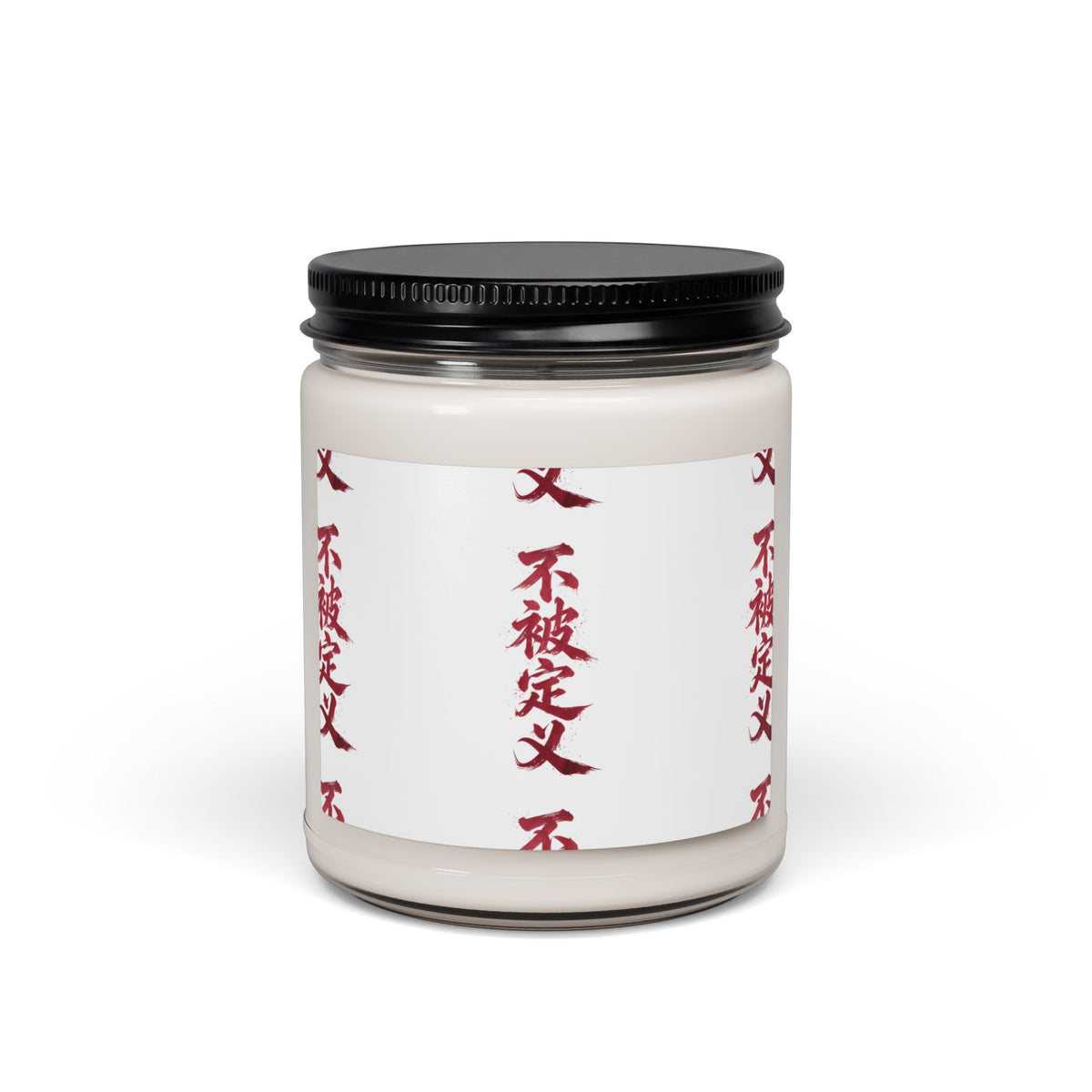 Soy Candle — Minimal Red Kanji Pattern Scented Candle (9 oz)