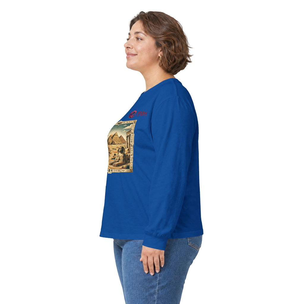 Egyptian Pyramids Vintage Graphic Long Sleeve Tee