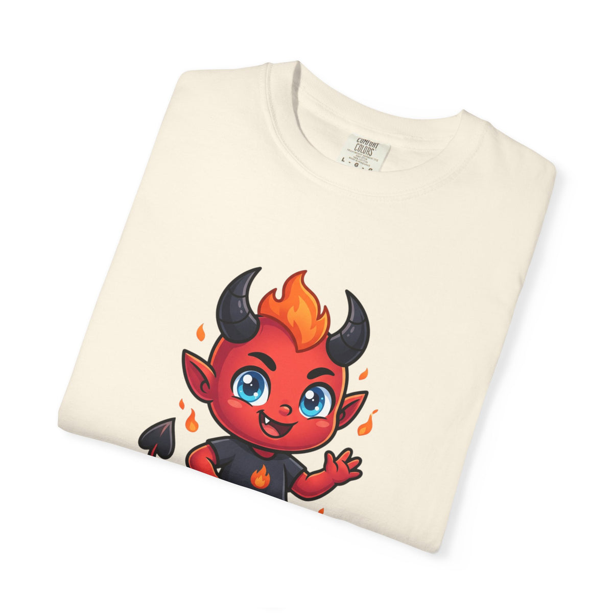 Devil Baby Graphic T-Shirt — Cute Red Demon Cartoon Tee with "FBfashionBaby" Script