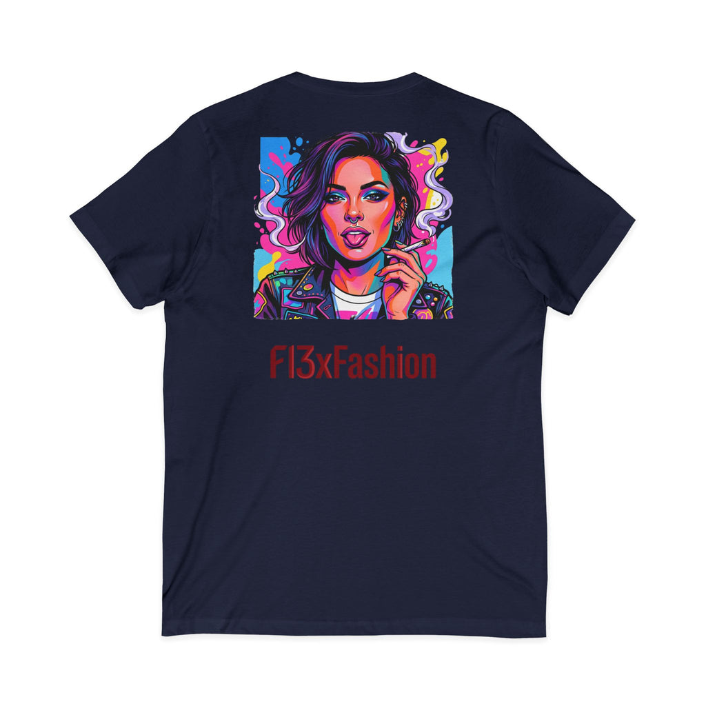 Pop Art Portrait V-Neck Tee — FI3xFashion Graphic T-Shirt