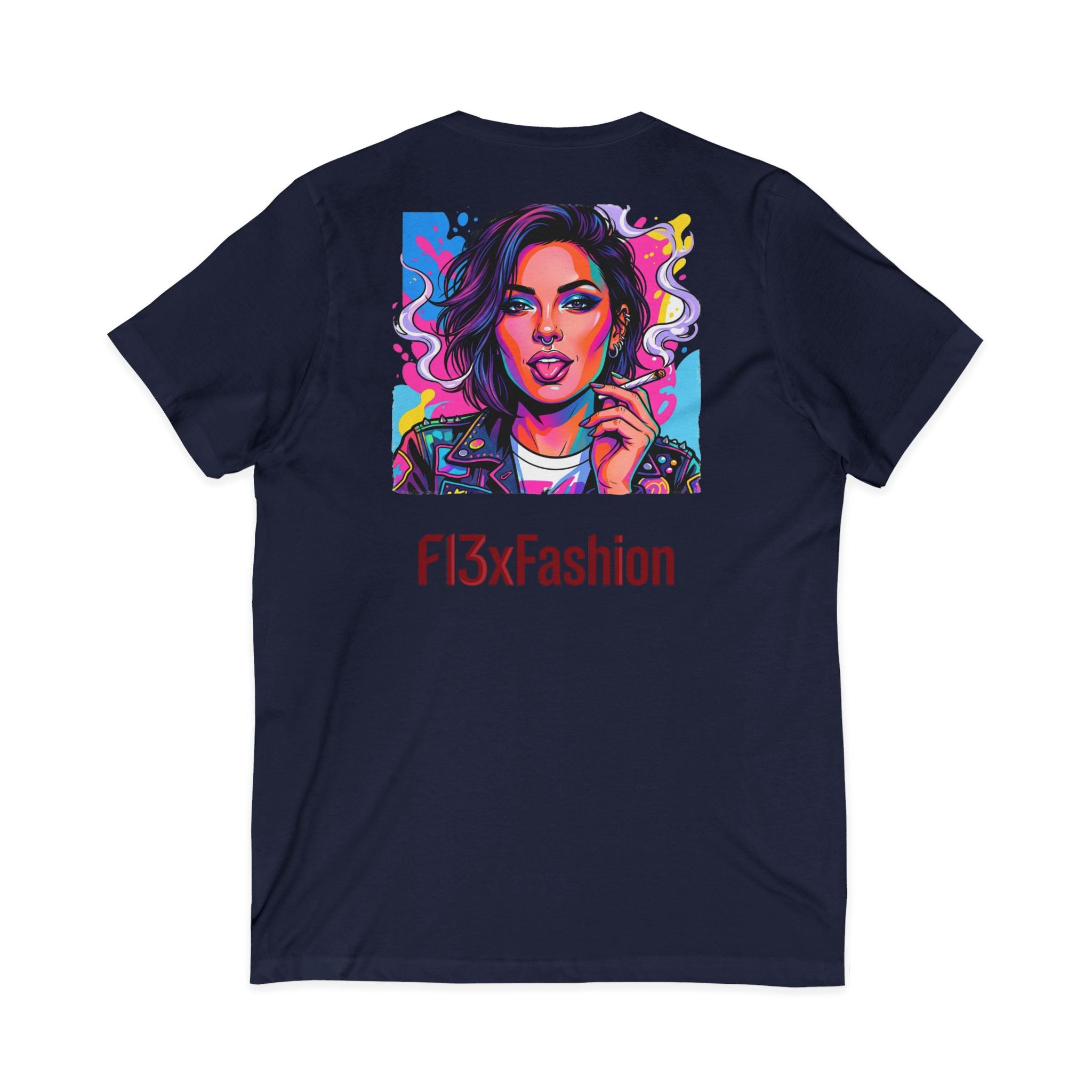 Pop Art Portrait V-Neck Tee — FI3xFashion Graphic T-Shirt