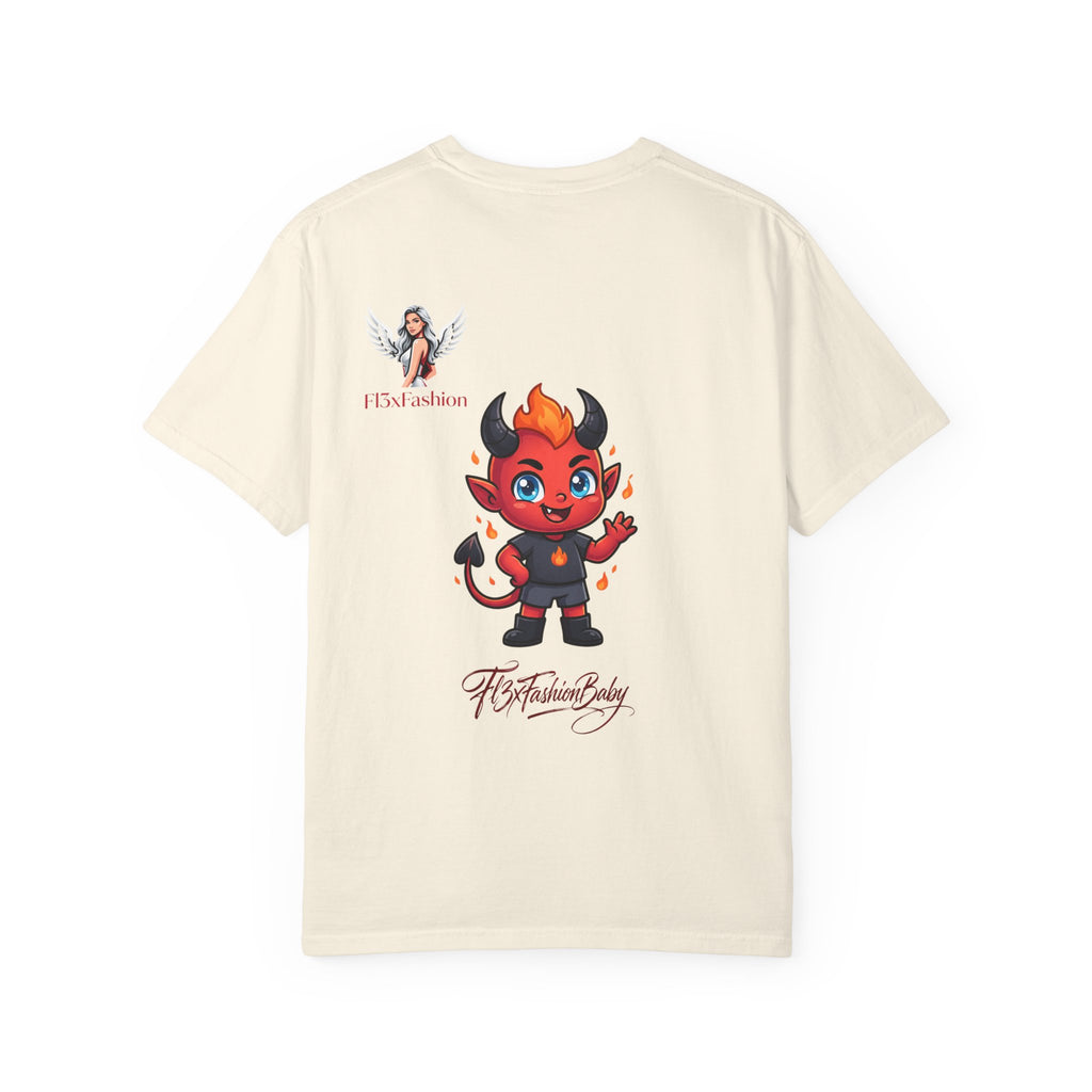 Devil Cartoon Graphic T-Shirt — Fiery Cute Demon Design