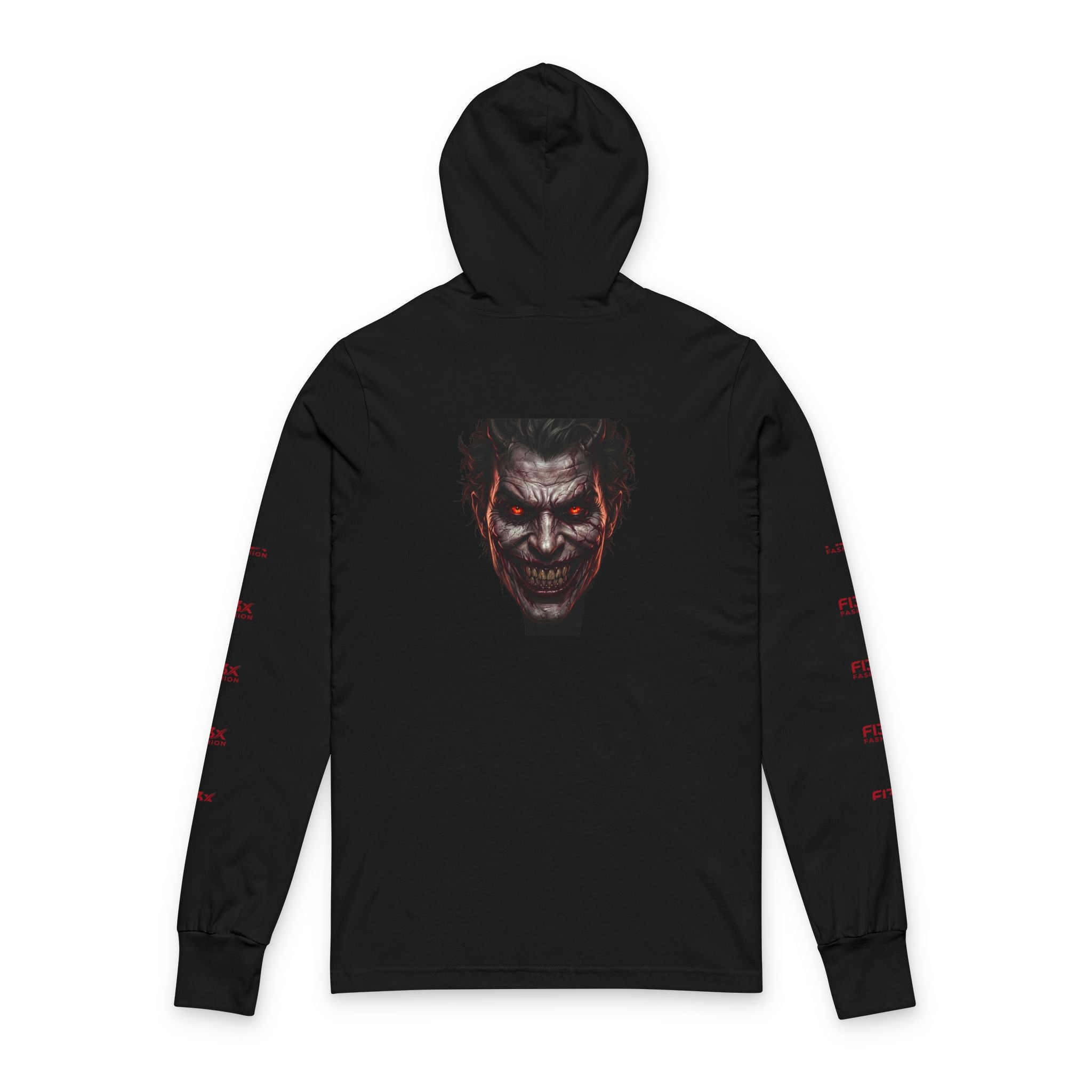 Horror Joker Face Hooded Long Sleeve Tee — Graphic Streetwear Top