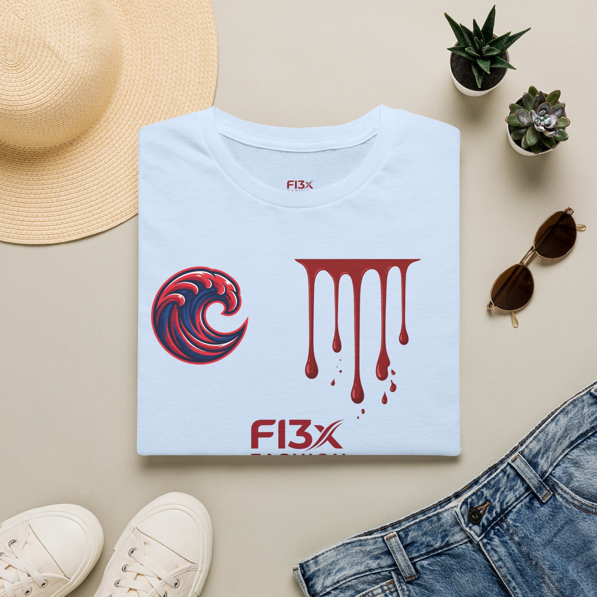 Graphic Tee — F13x Fashion Drip & Wave Design